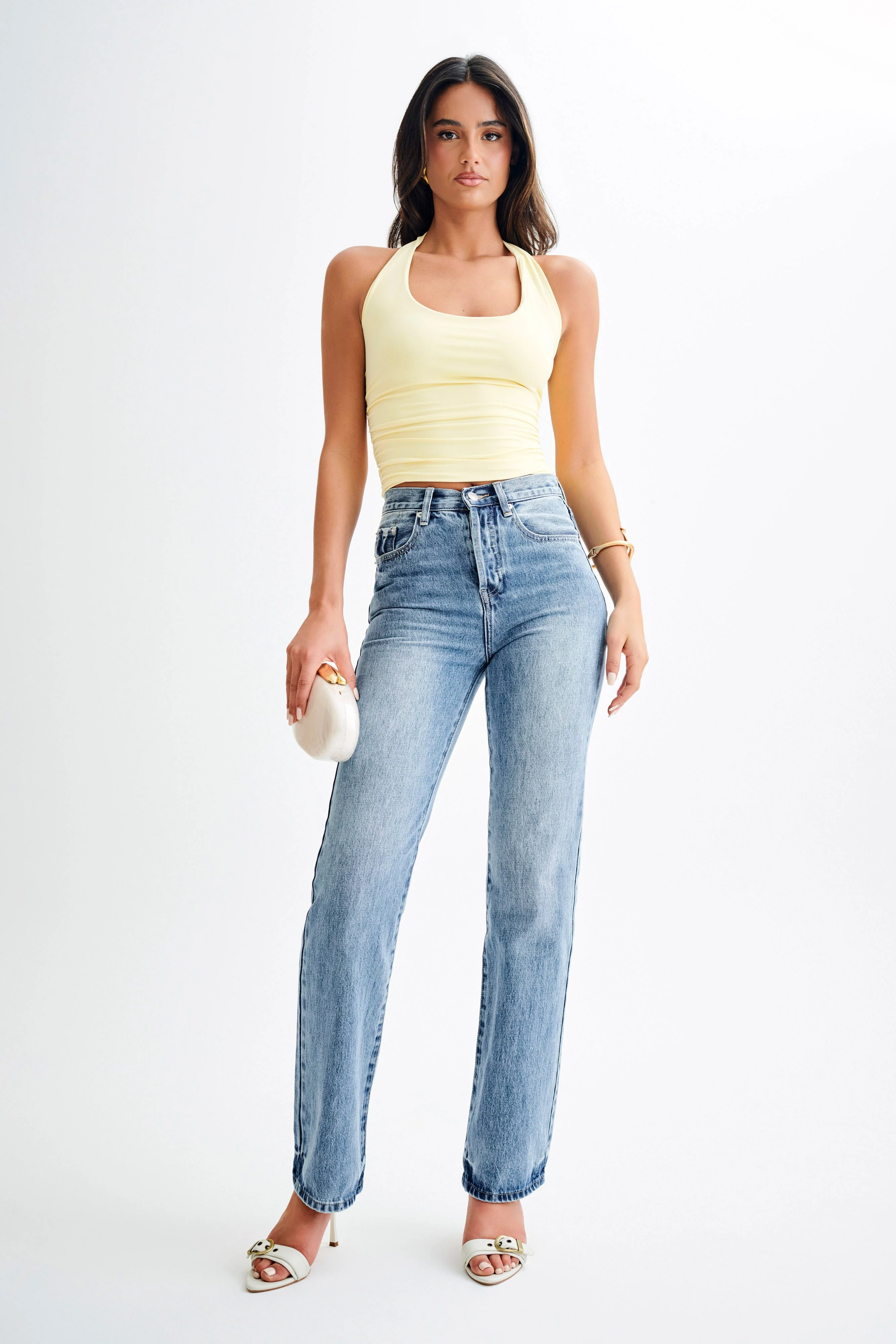 Marie Recycled Halter Top - Lemon Sherbet - Image 5