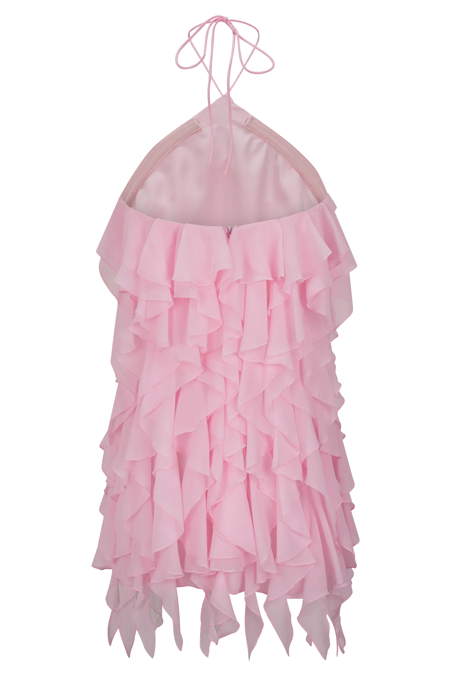 Marigold Ruffle Halter Mini Dress - Powder Pink - Image 8