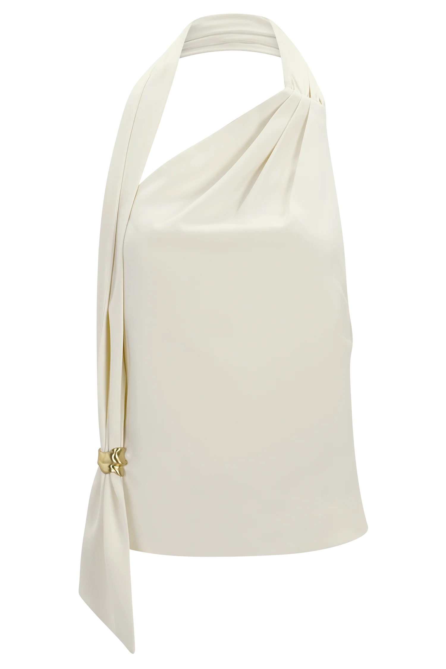Marina Halter Top With Hardware - Ivory - Image 9