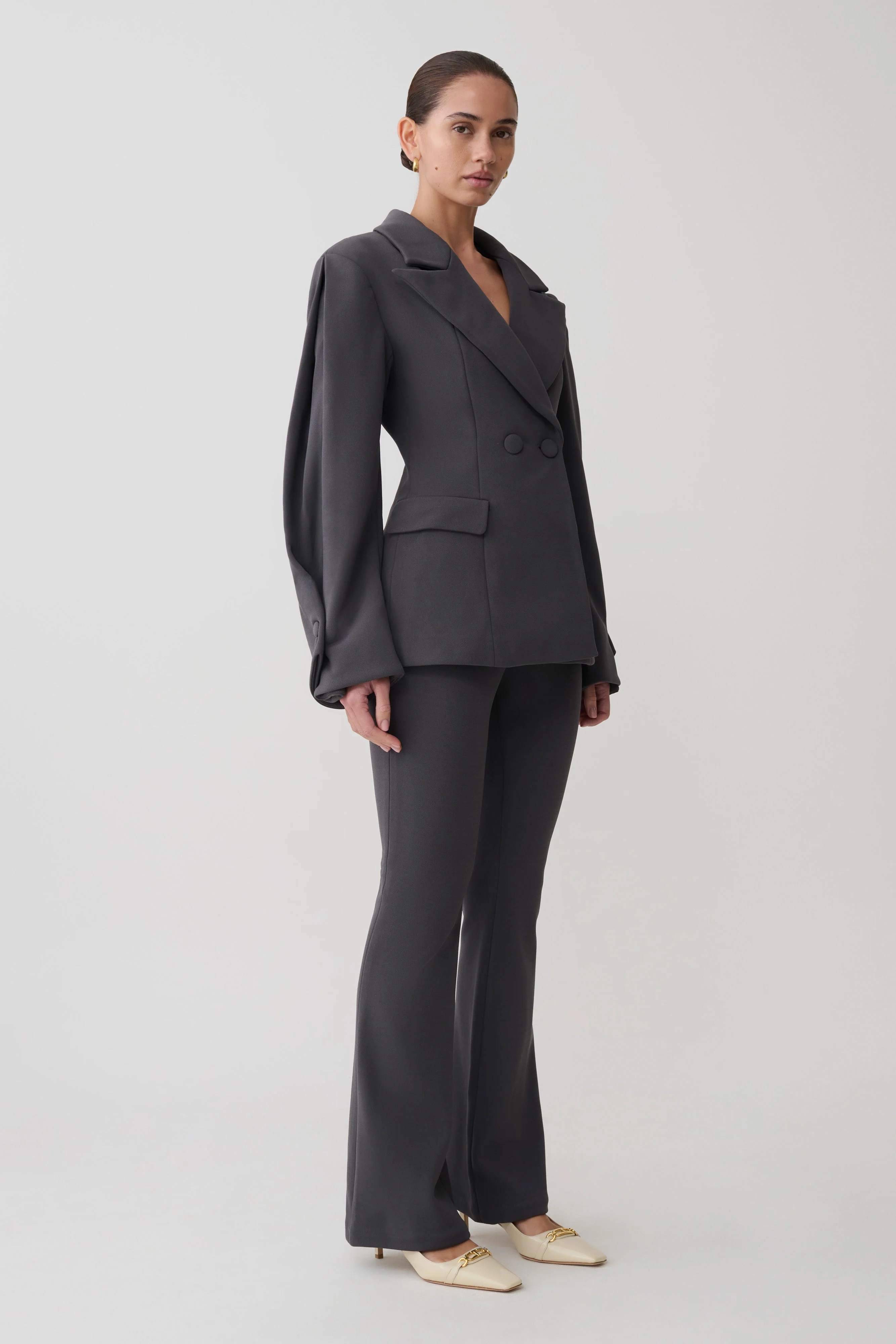 Marion Fit And Flare Pant - Charcoal Shadow - Image 3