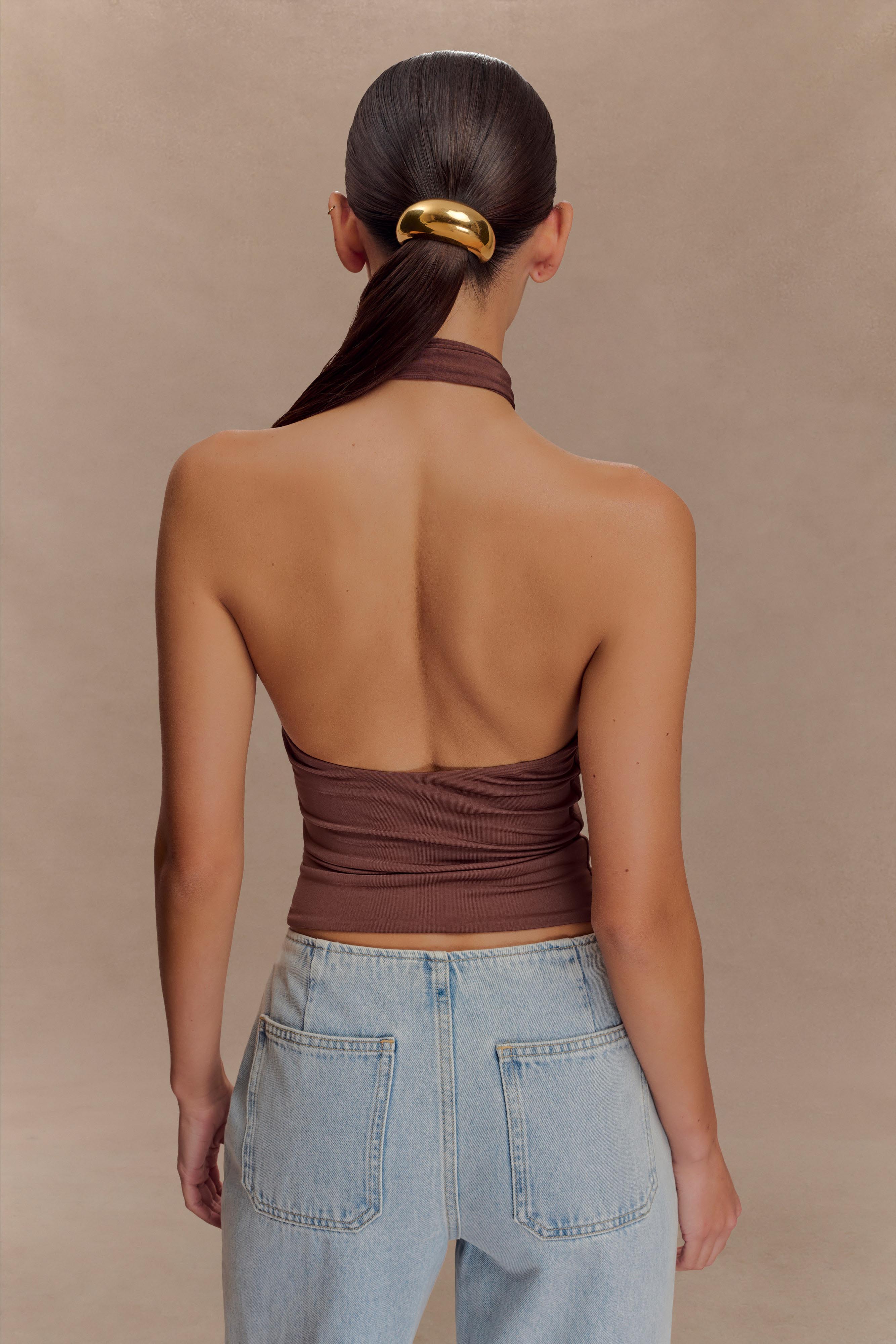 Mariposa Slinky Halter Top - Chocolate - Image 2