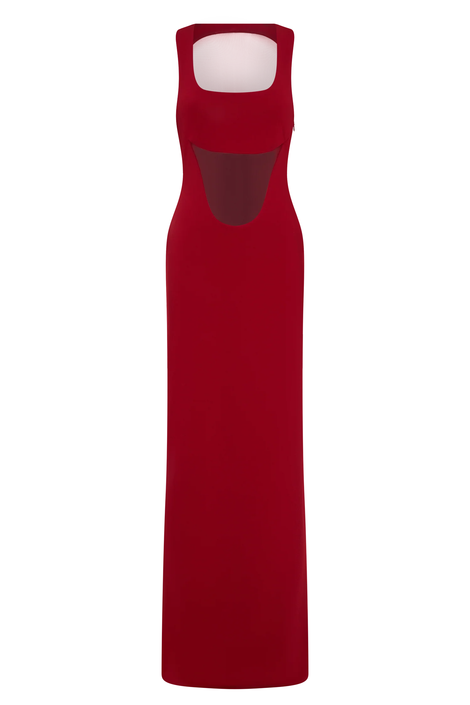 Marlon Crepe And Mesh Maxi Dress - Cherry Red - Image 7