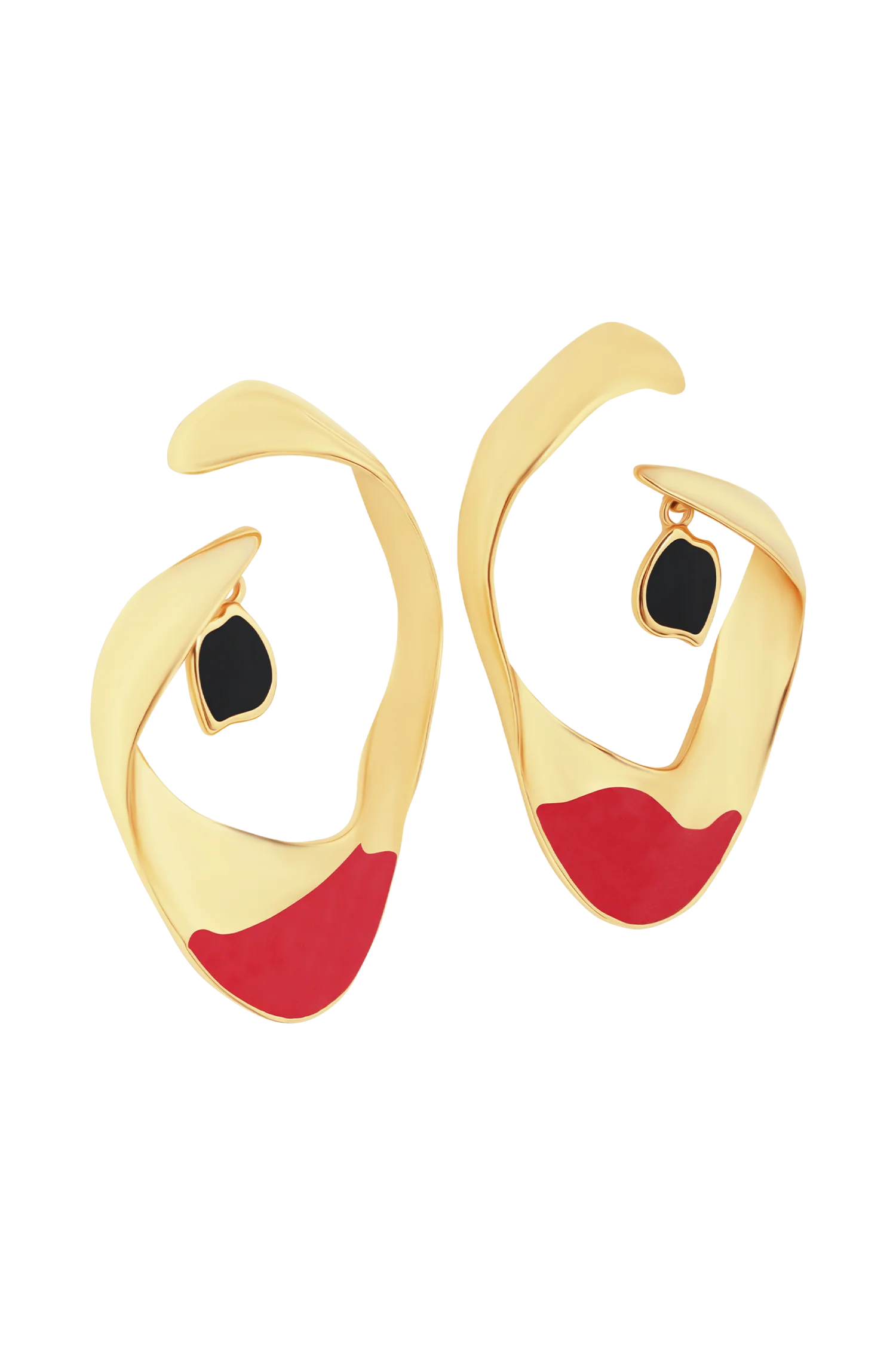 Marna Large Hoop Earrings With Stones - Gold - Image 5