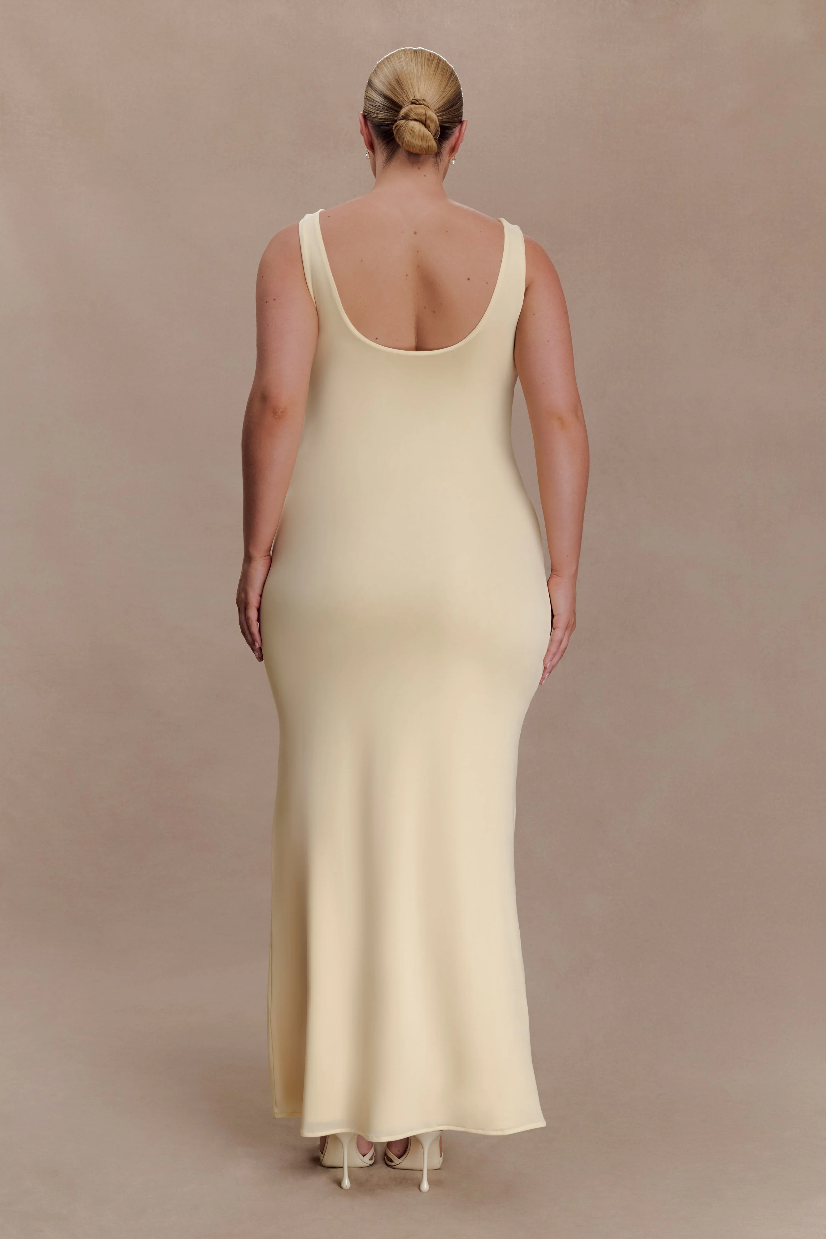 Marta Slinky Cowl Maxi Dress - Lemon - Image 6
