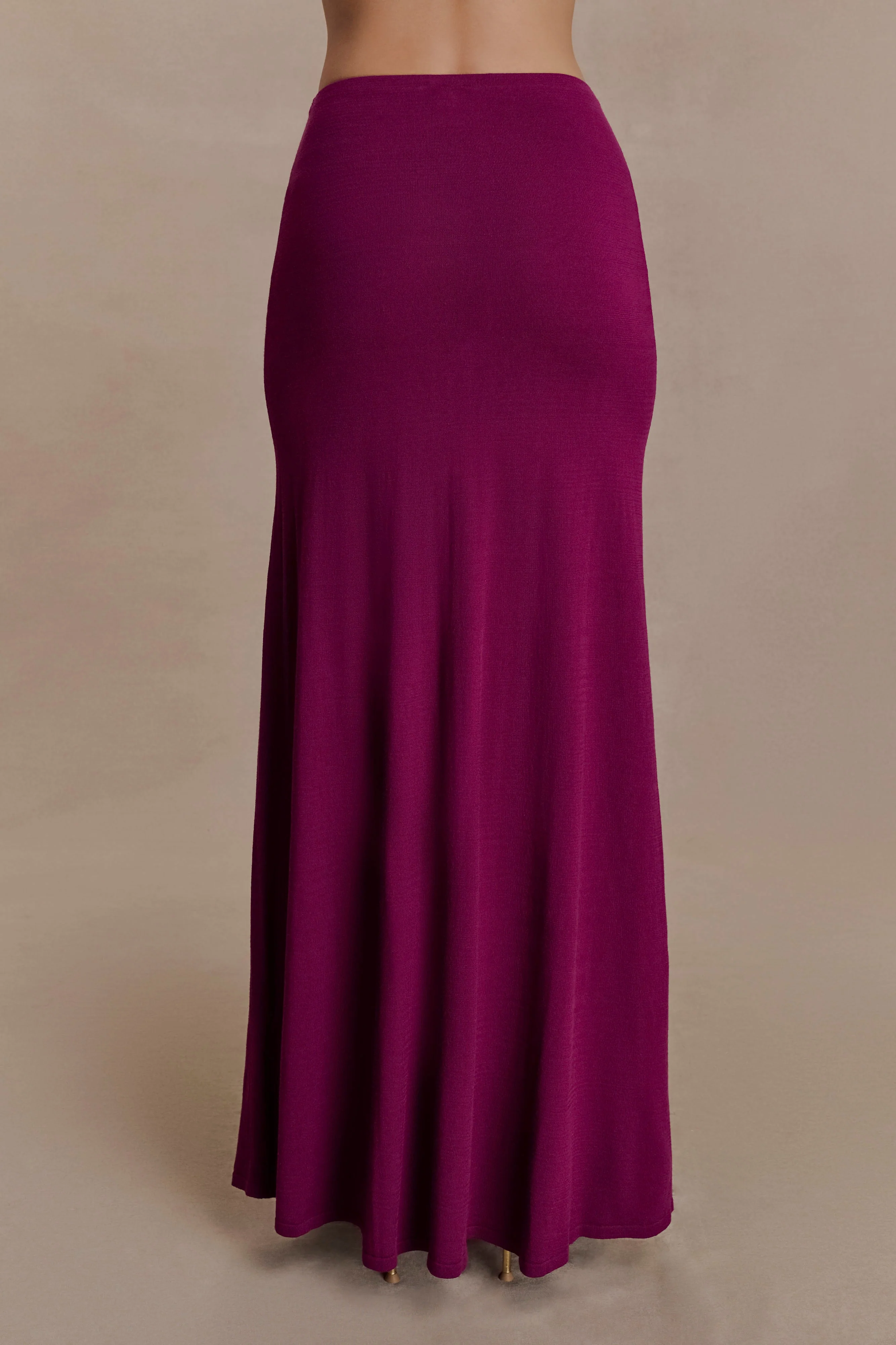 Martiena Knit Maxi Skirt - Plum - Image 2