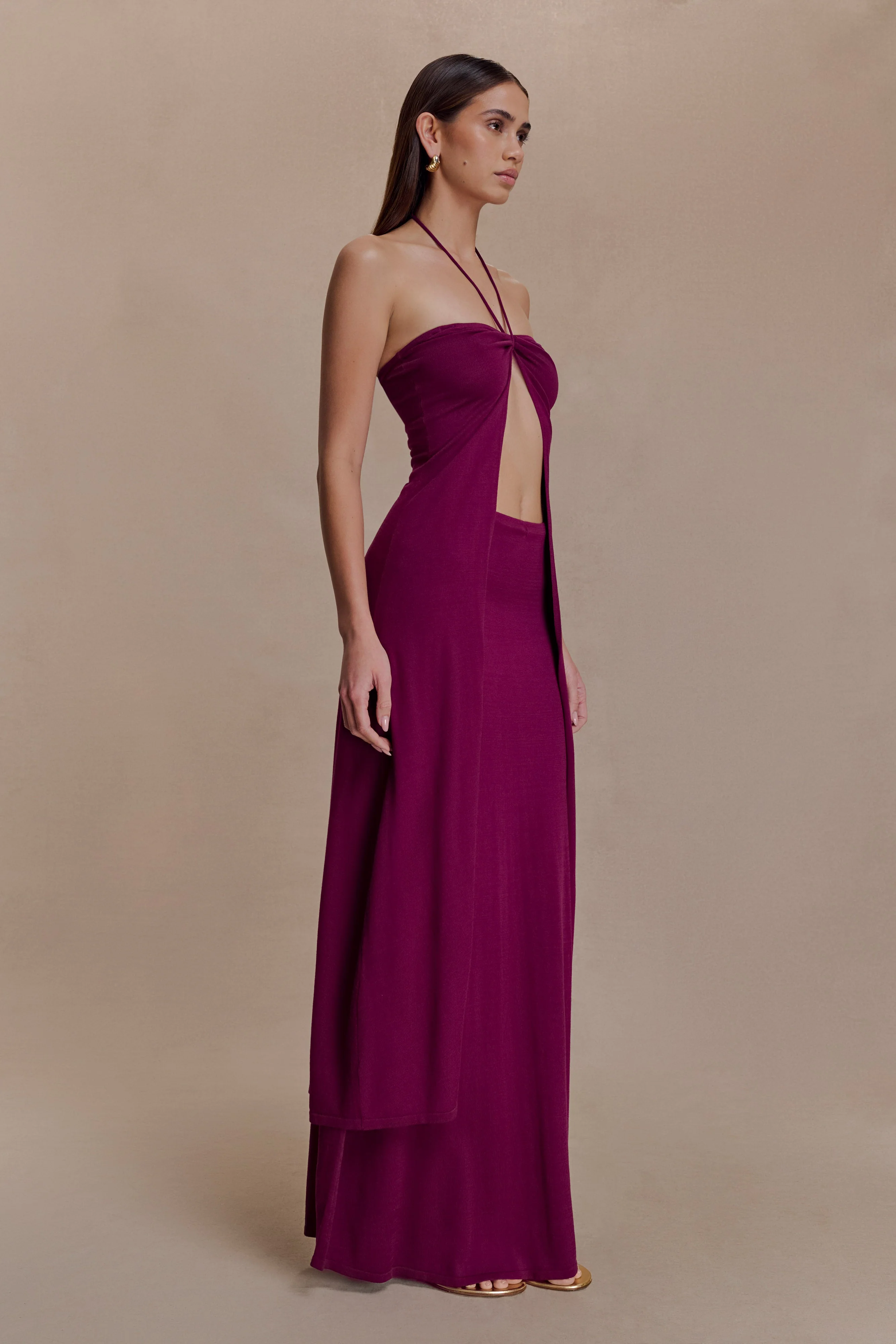 Martiena Knit Maxi Skirt - Plum - Image 4