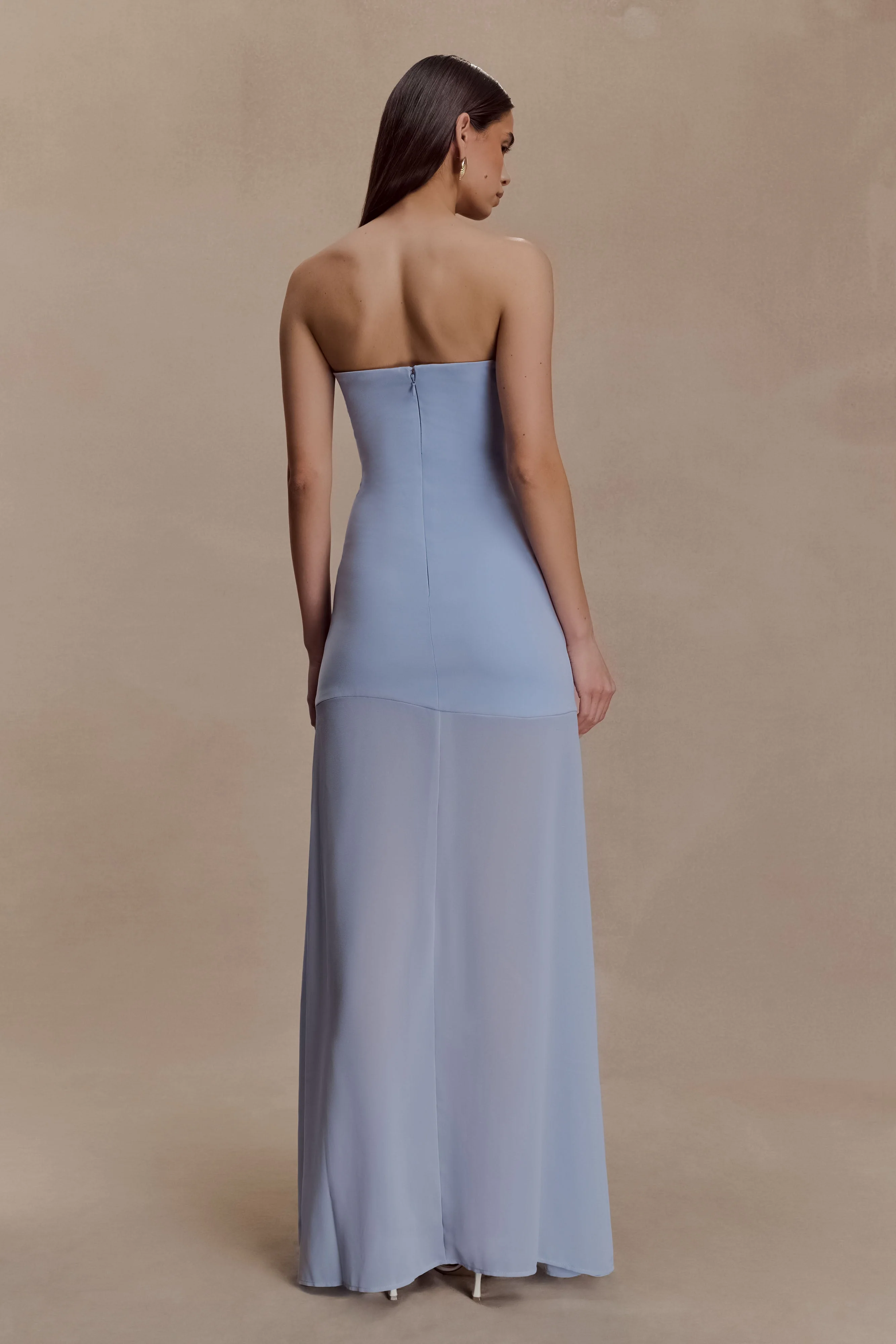 Mason Crepe And Chiffon Maxi Dress - Powder Blue - Image 2