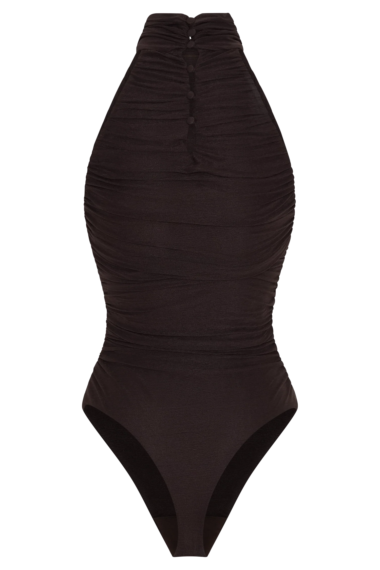 Matilda Ruched Mesh Bodysuit - Chocolate - Image 8