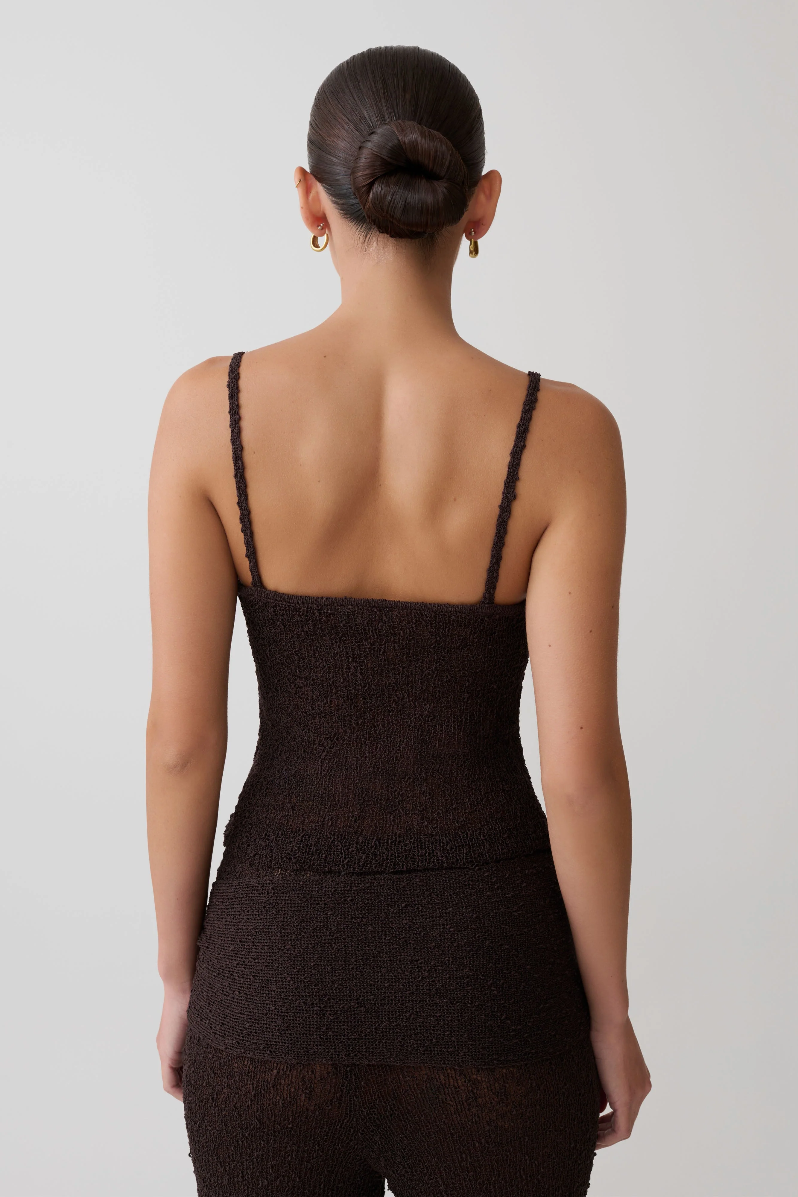 Mattais Boucle Knit Top - Dark Chocolate - Image 2
