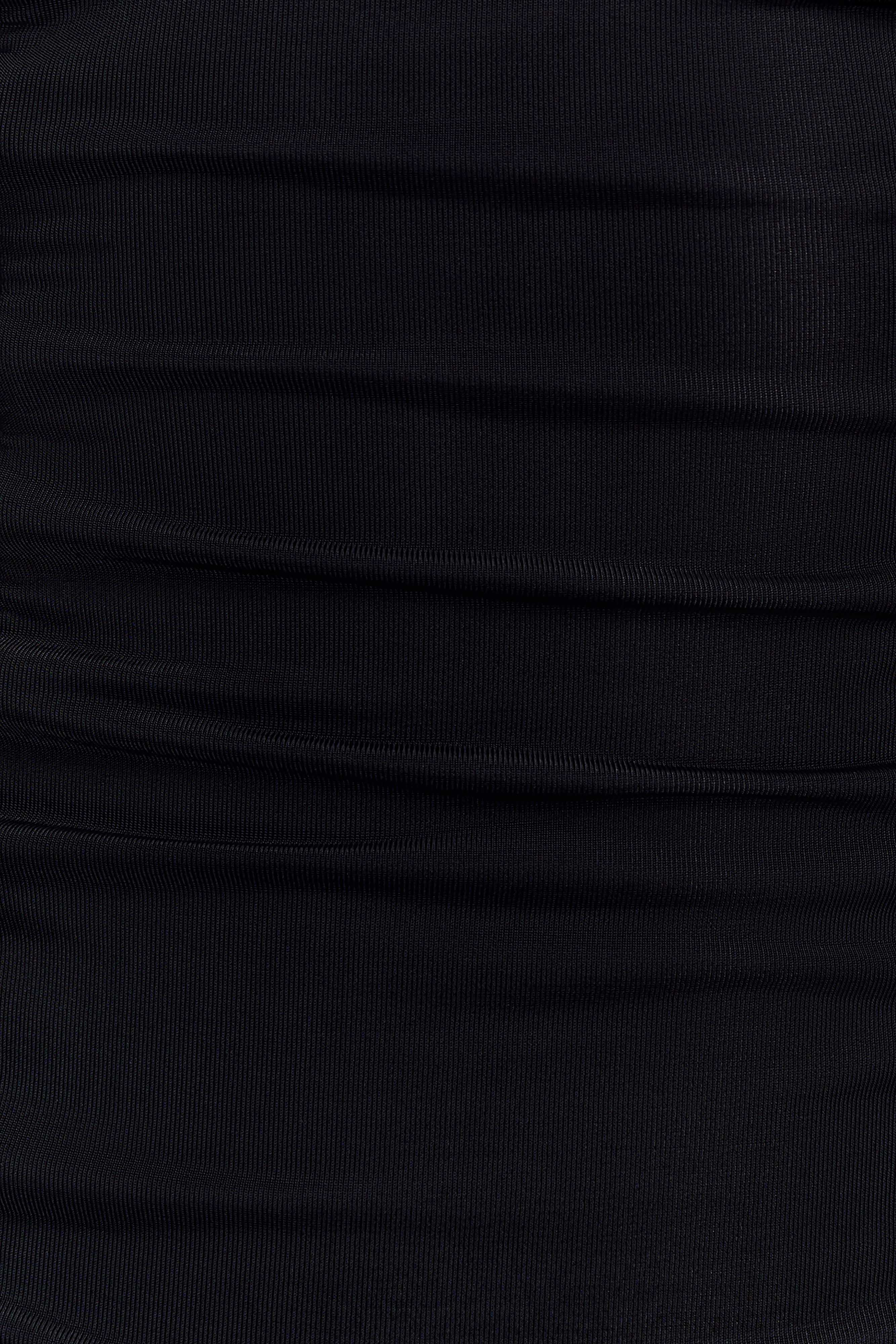 Mattea Slinky And Mesh Maxi Dress With Scarf - Black - Image 4