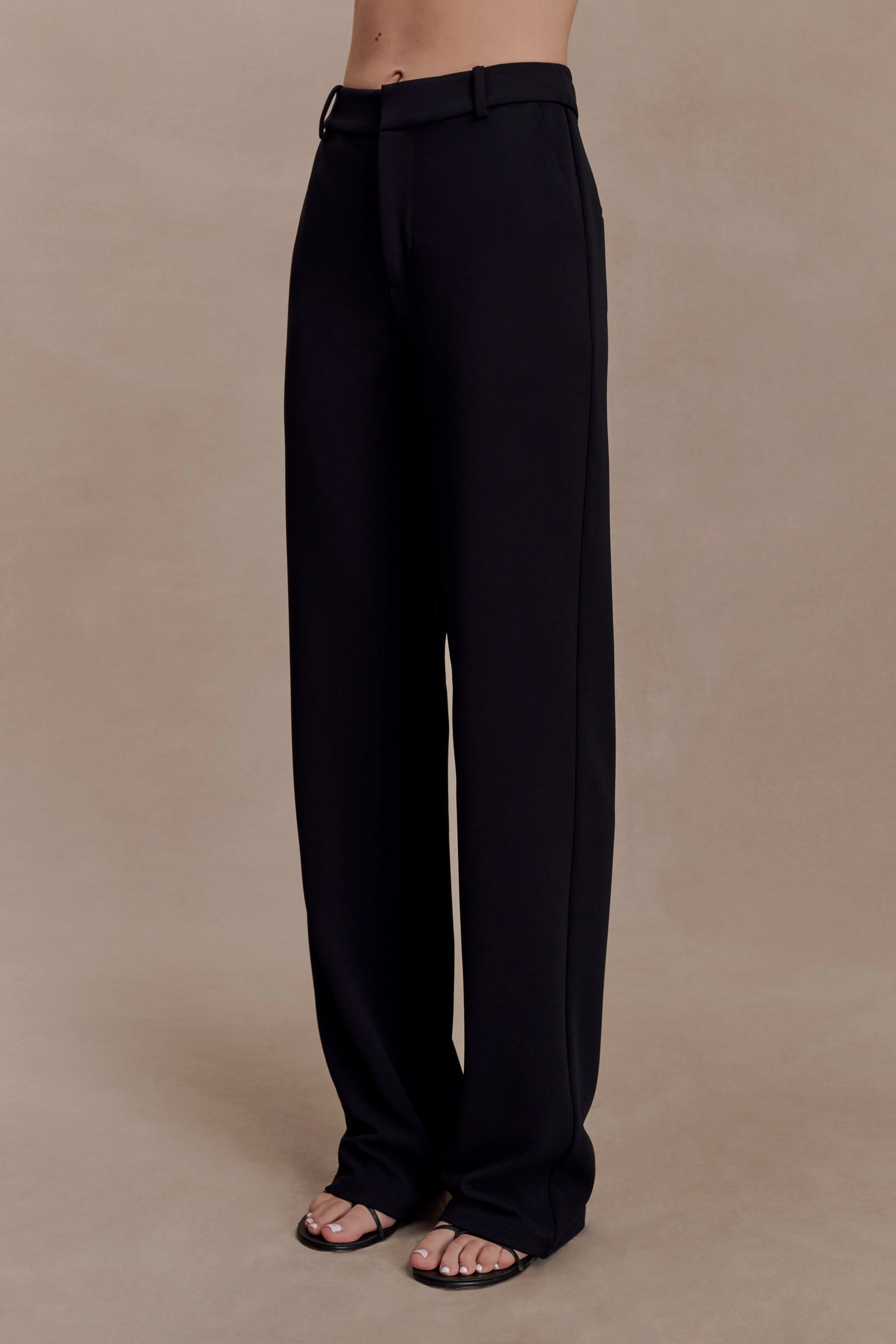 Maude Crepe Straight Leg Pants - Black - Image 4
