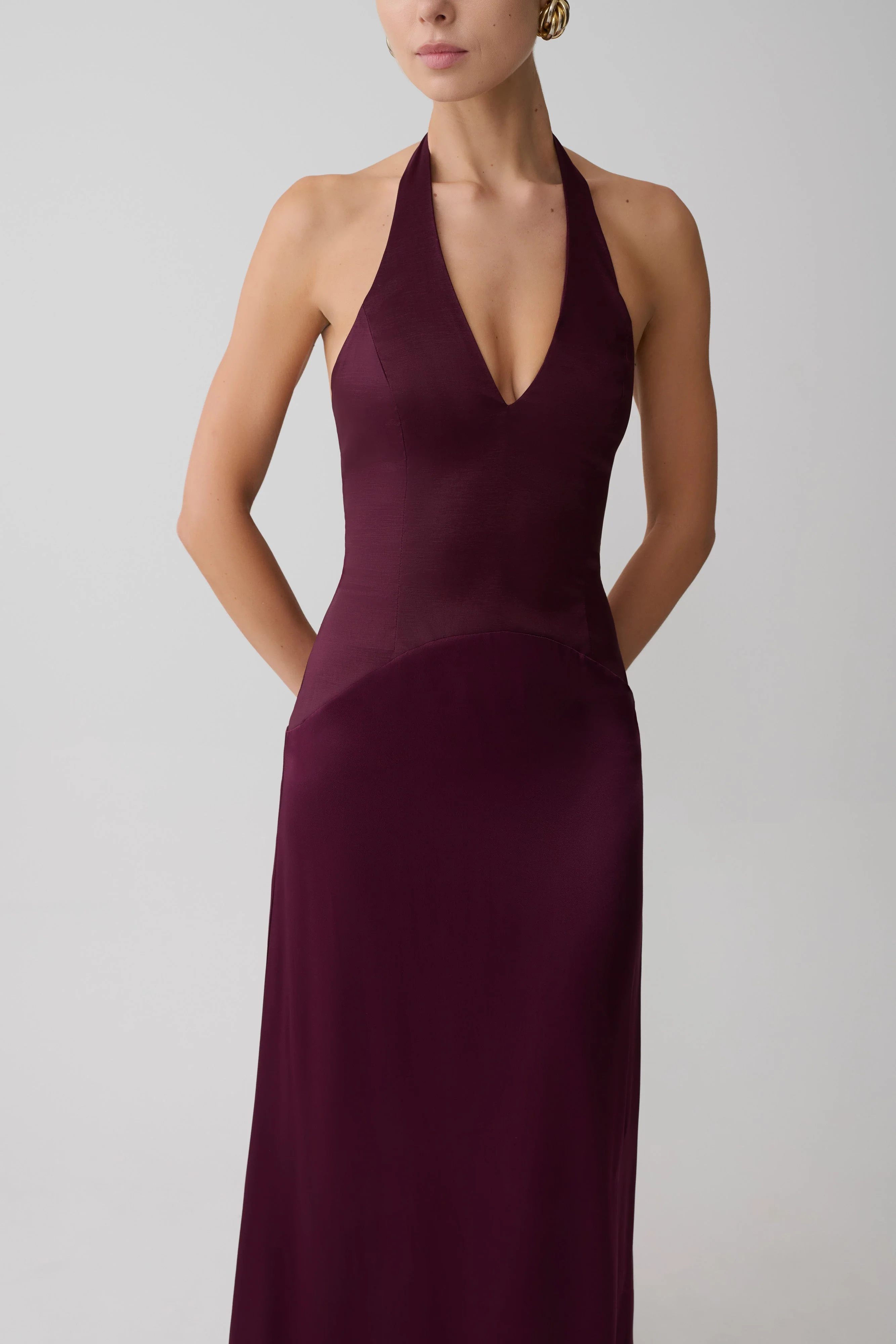 Maura Taffeta And Satin Maxi Dress - Wine - Image 5