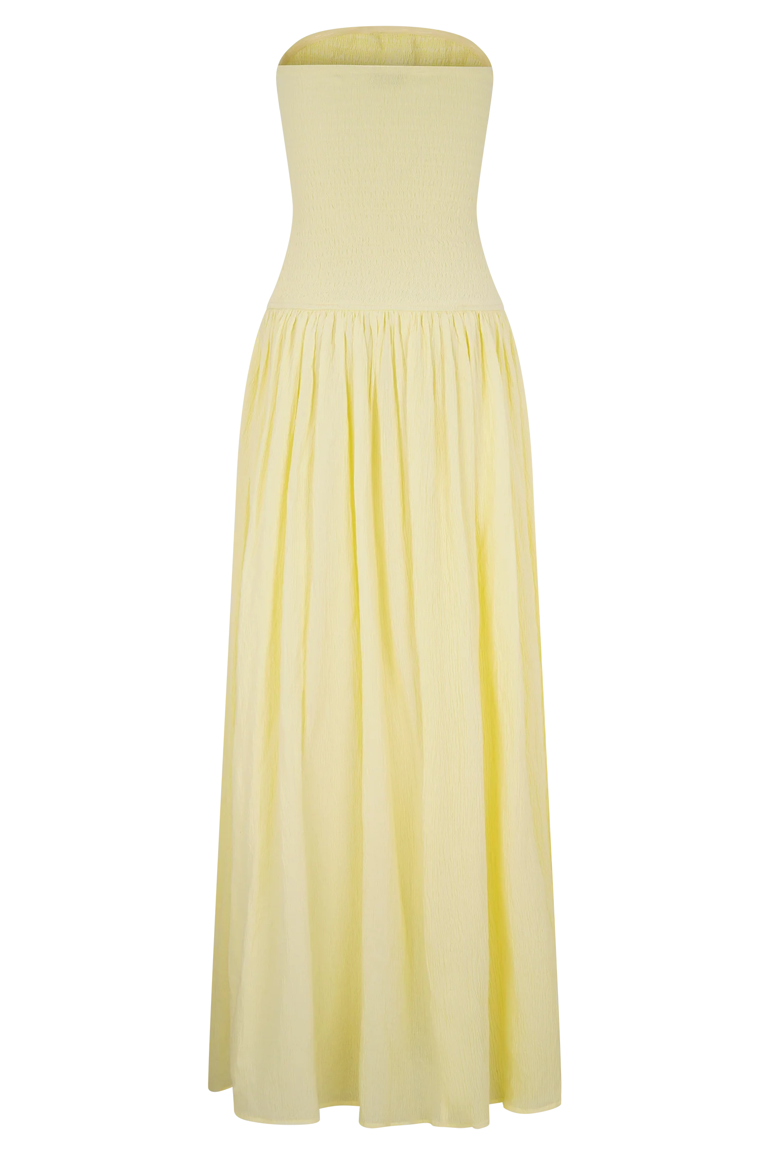 Maureen Cotton Shirring Maxi Dress - Lemon - Image 8