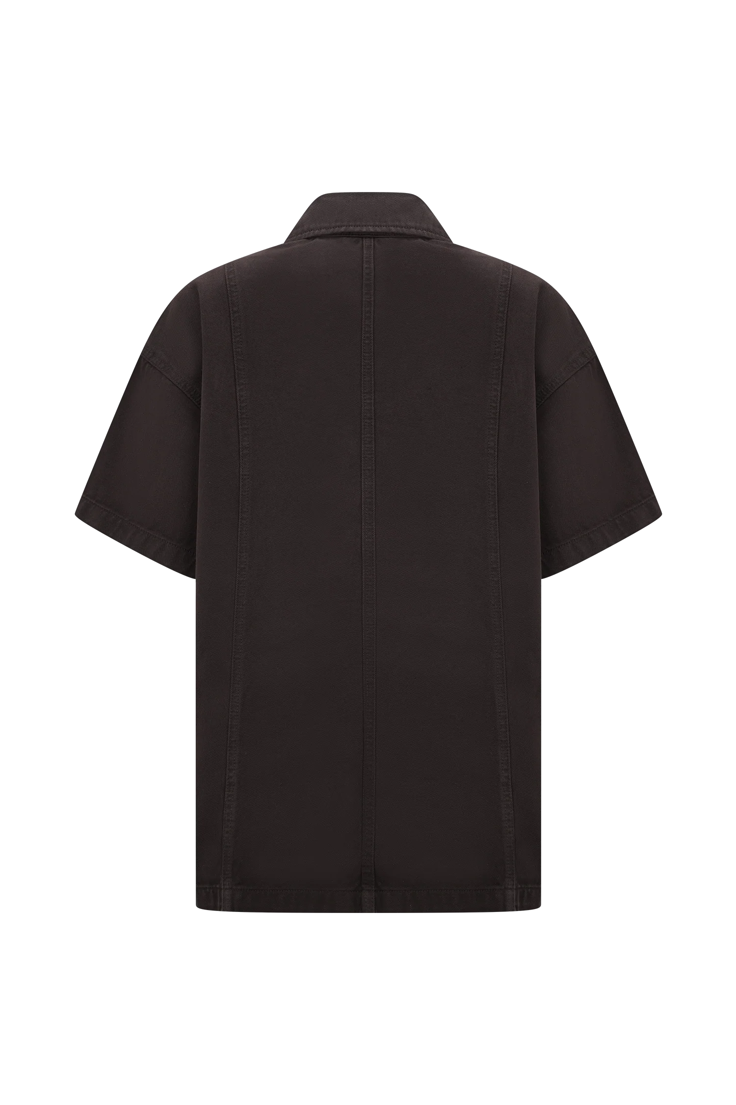 Maya Oversized Denim Shirt - Chocolate - Image 10