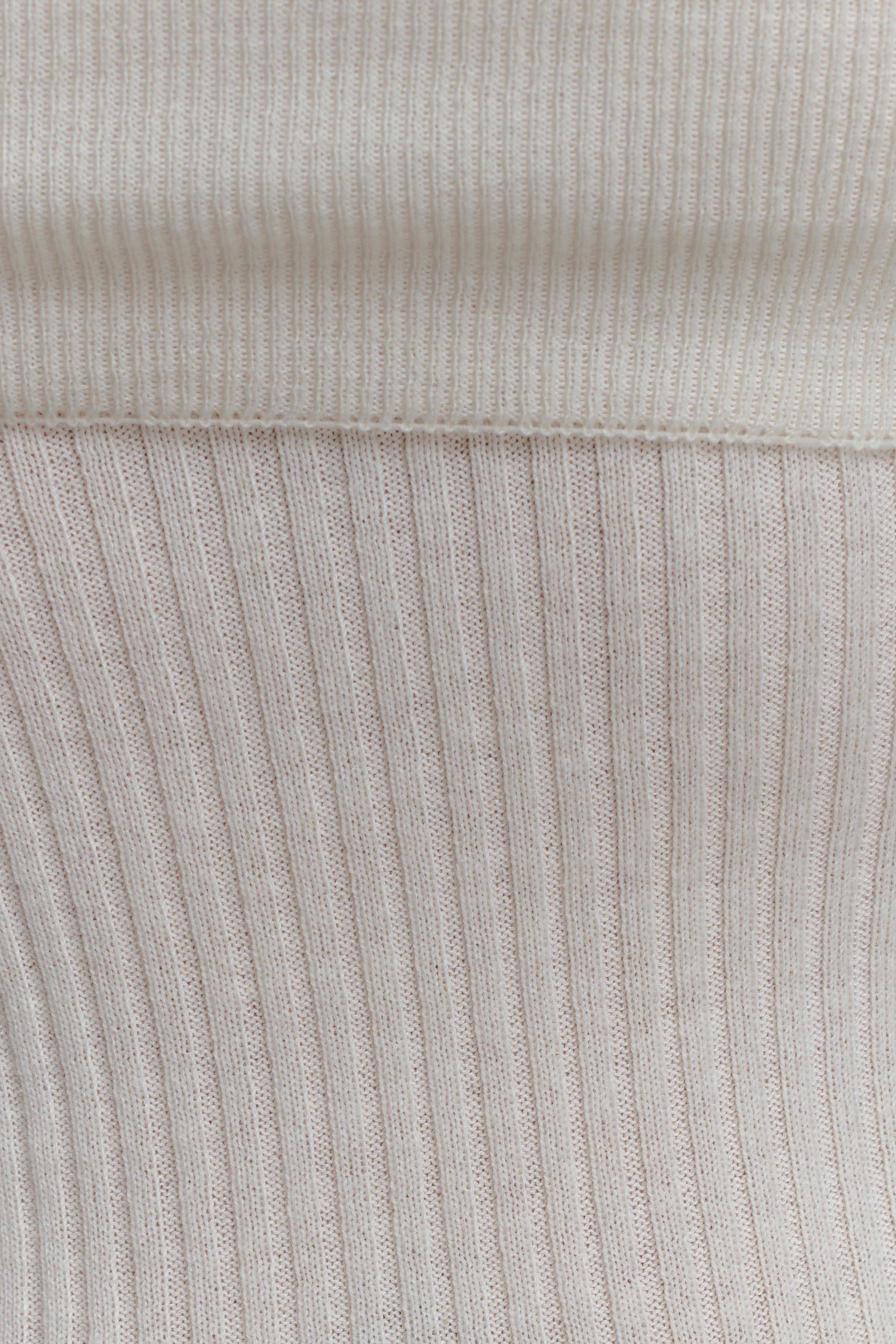 Mazie Asymetrical Cashmere Blend Long Sleeve Knit Top - Ivory - Image 6