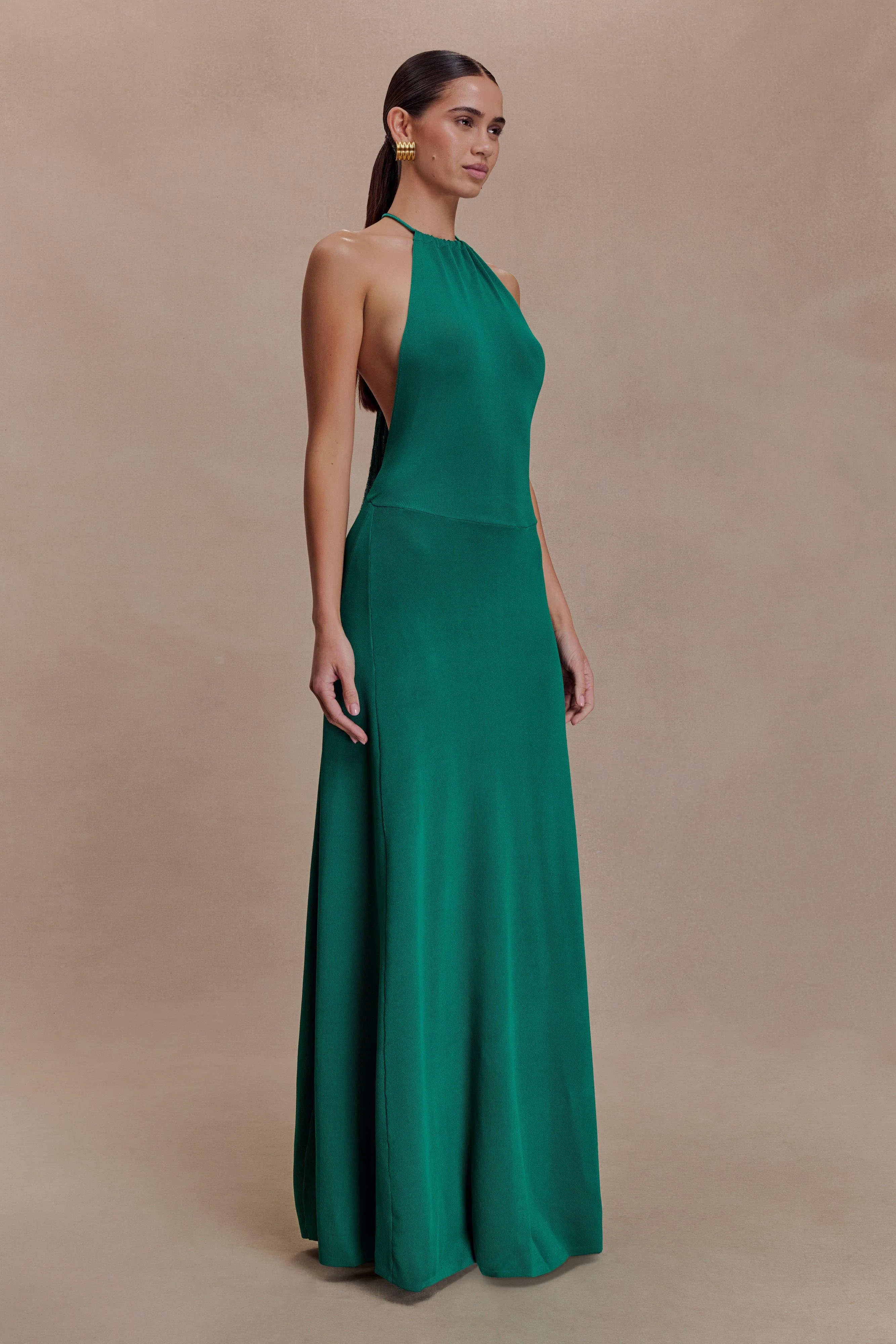 Meg Halter Tassel Maxi Dress - Emerald - Image 4