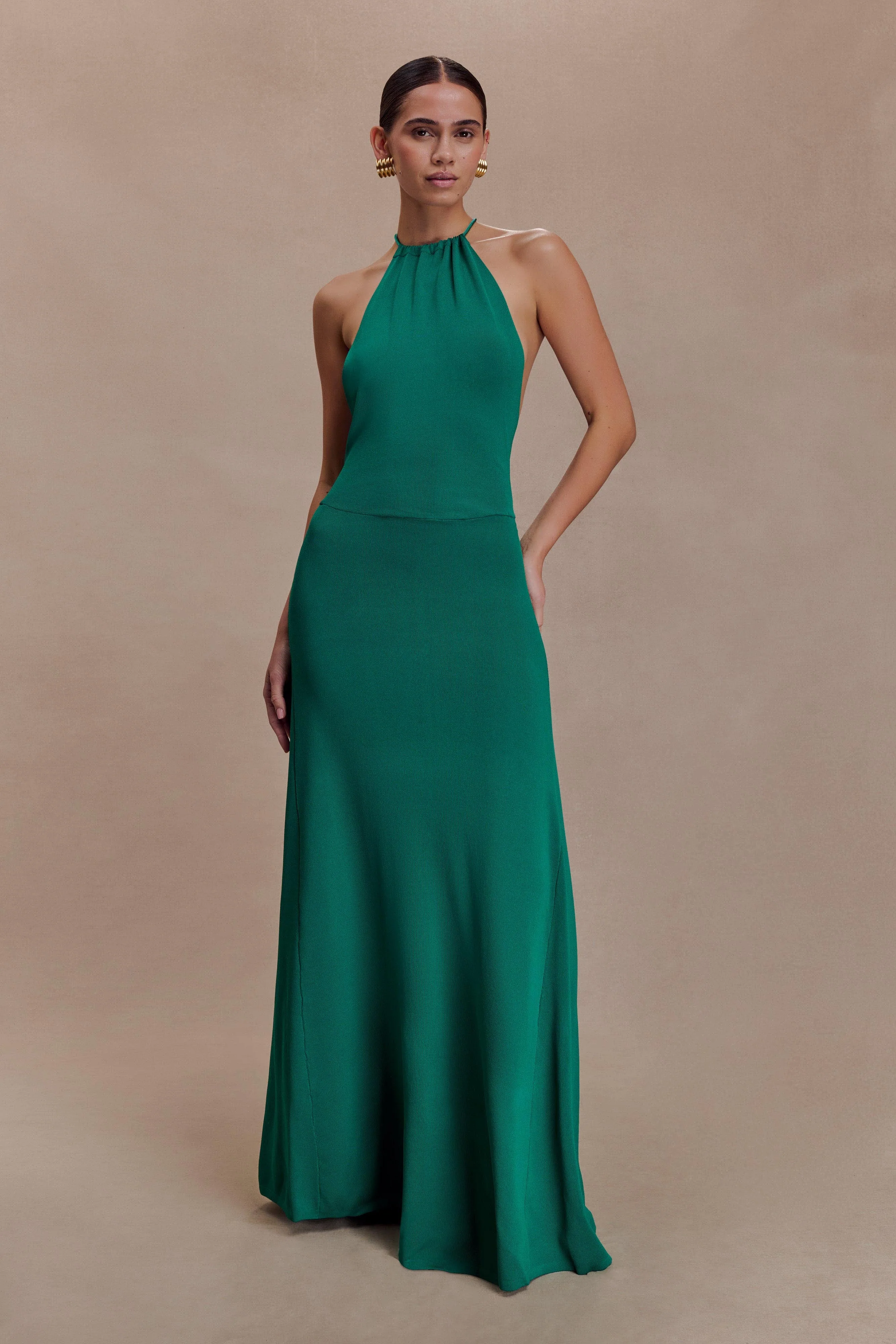 Meg Halter Tassel Maxi Dress - Emerald - Image 5