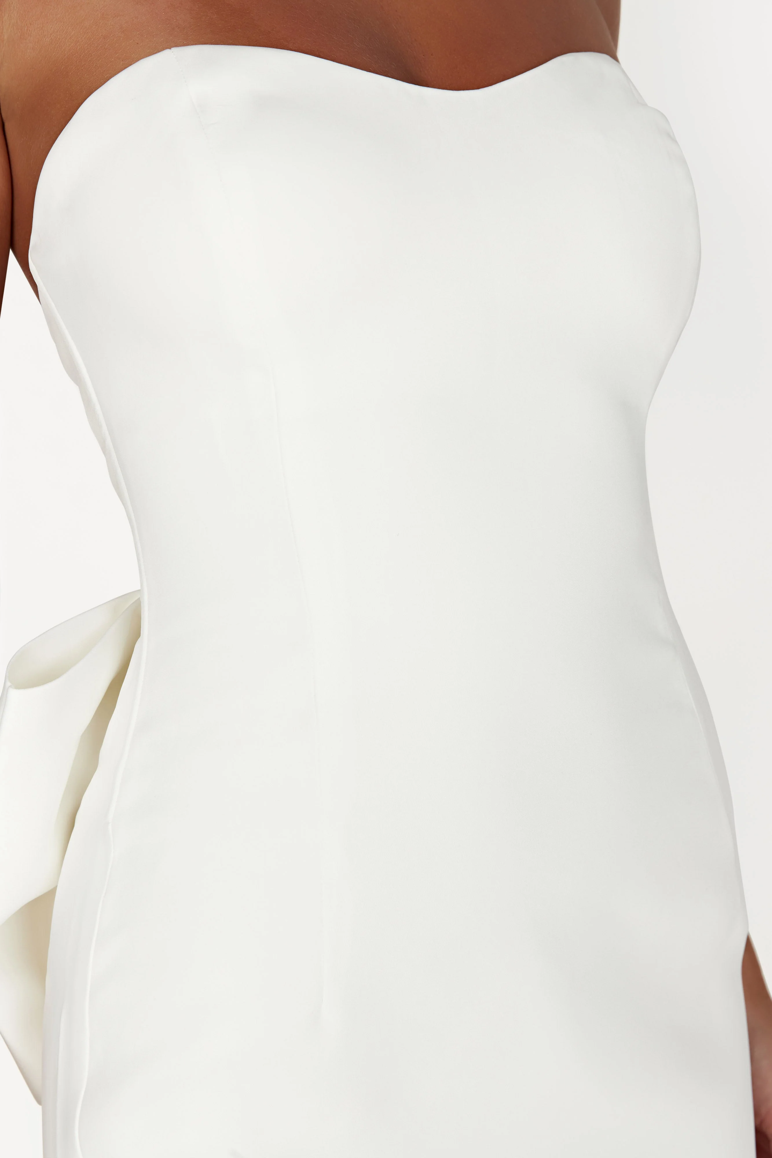 Meredith Strapless Bow Mini Dress - White - Image 7