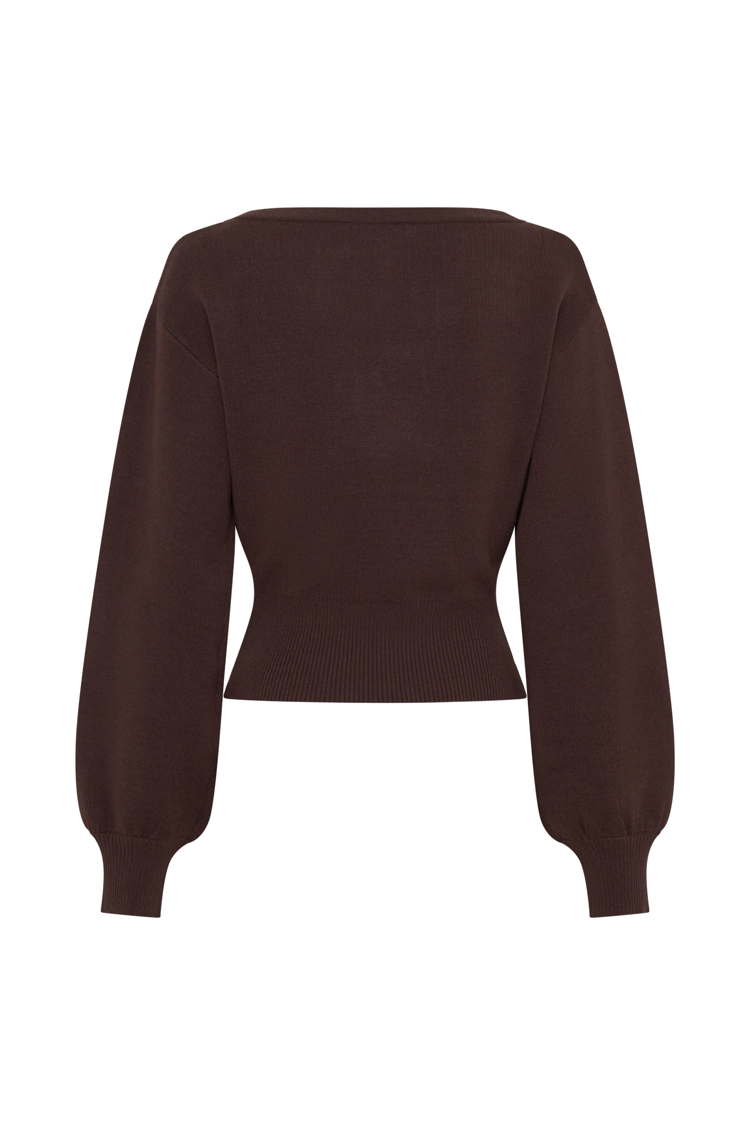 Mertyle Aysmetrical Knit Jumper - Deep Chocolate - Image 9