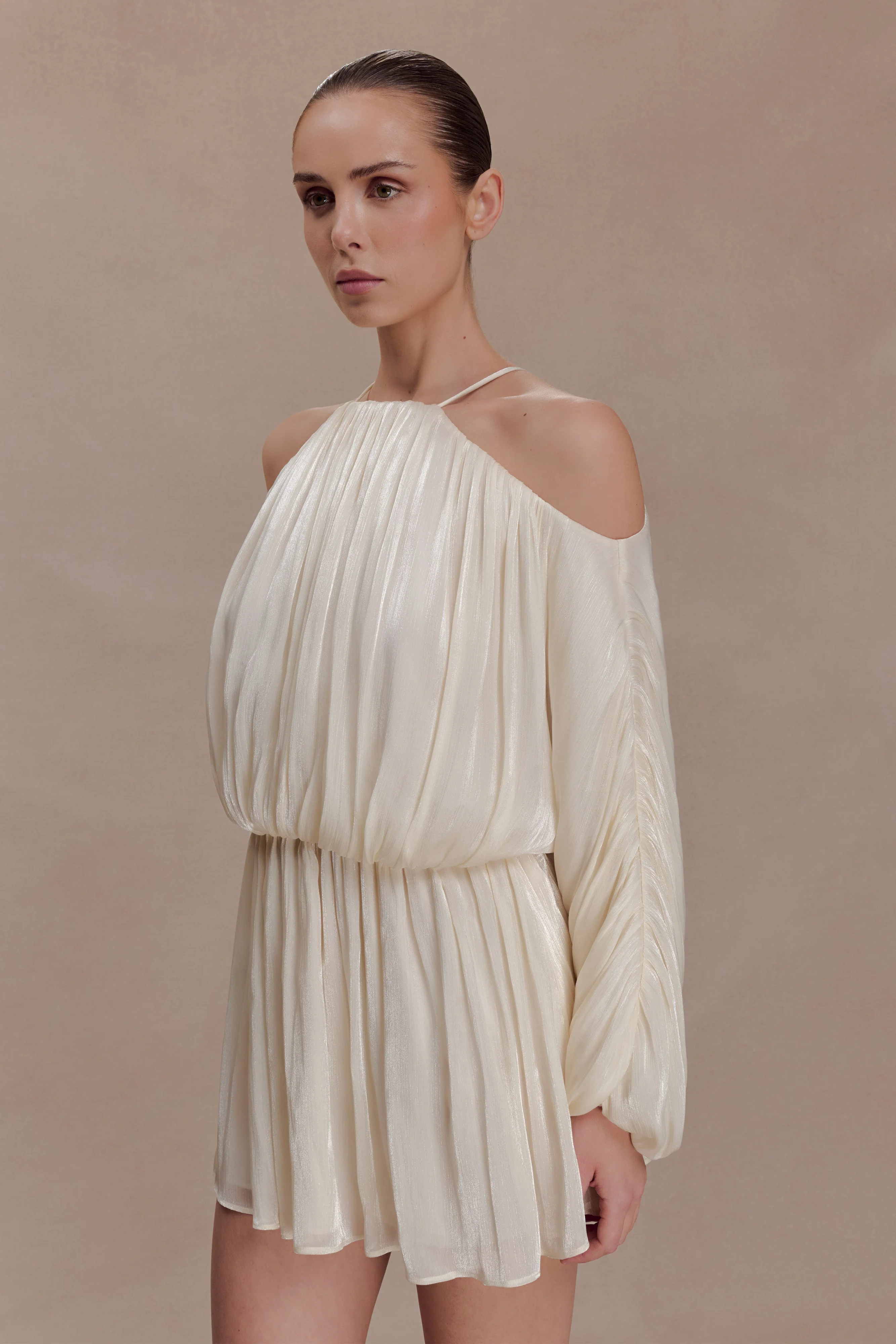 Minna Halter Mini Dress - Opal White - Image 6