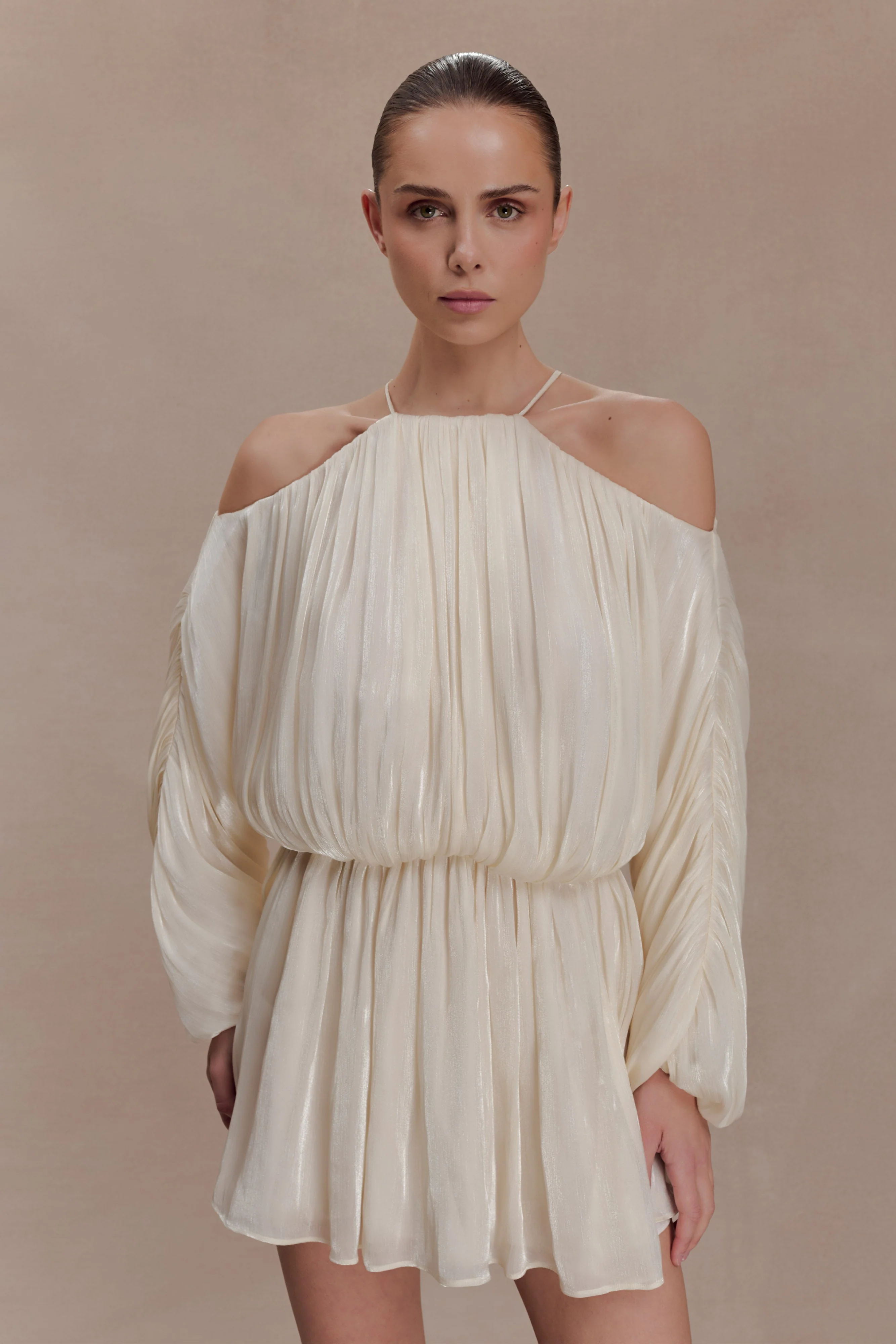 Minna Halter Mini Dress - Opal White - Image 9