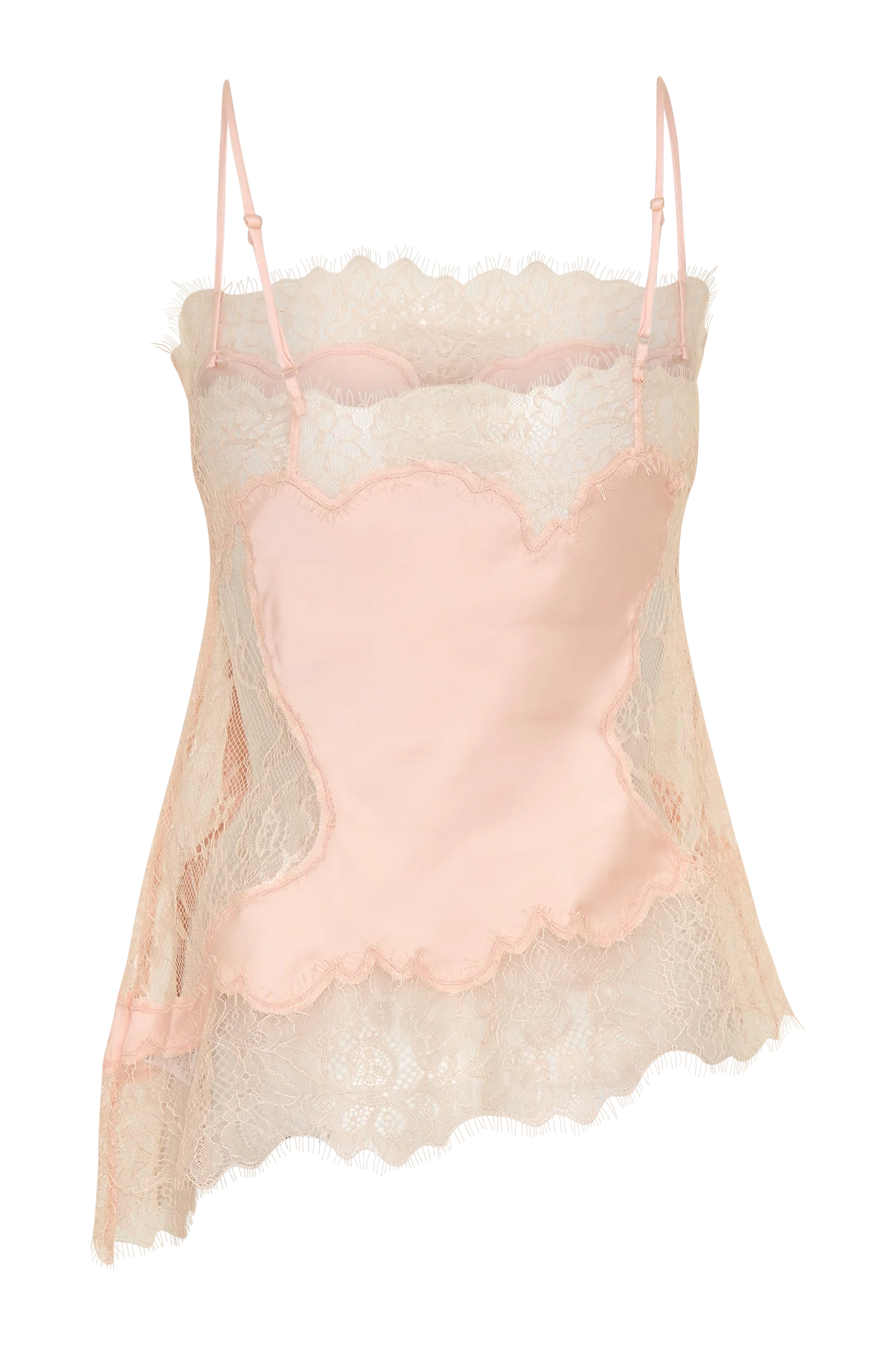 Miriam Satin & Lace Camisole - Peach - Image 13