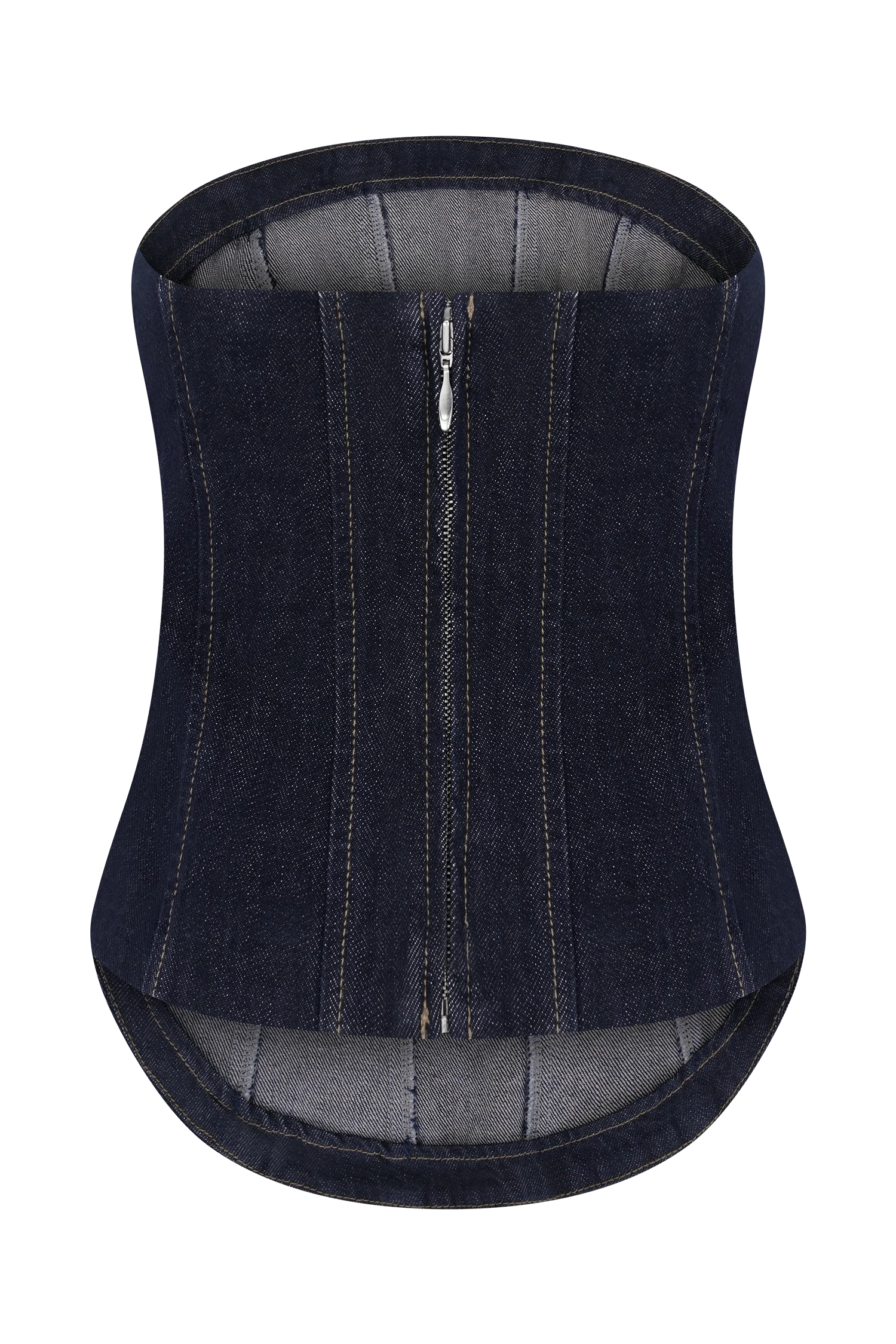 Monte Strapless Denim Corset - Washed Indigo Blue - Image 5