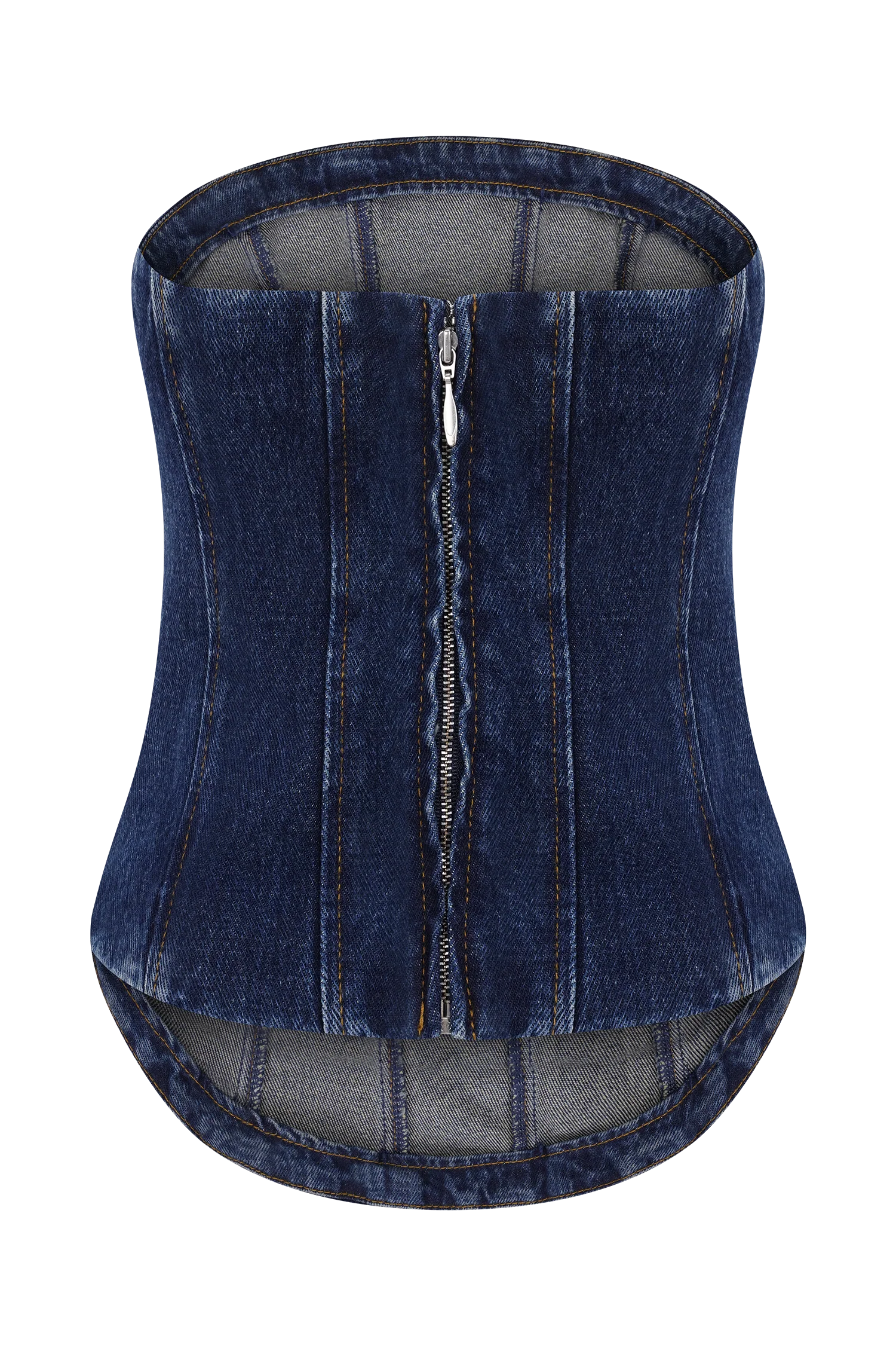 Monte Strapless Diamante Denim Corset - Midnight Blue - Image 10
