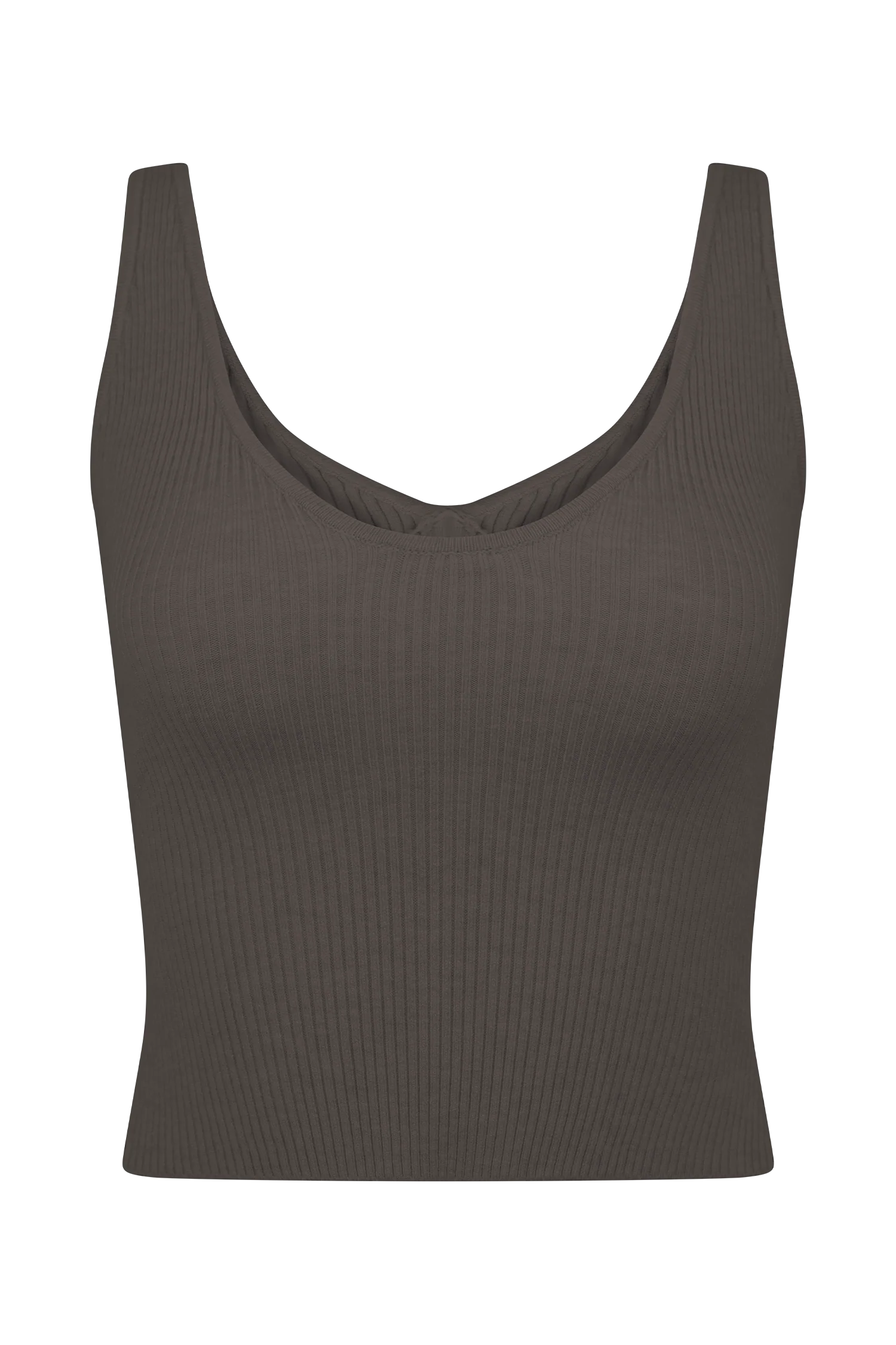 Natalya Ribbed Knit Cami Top - Dark Chocolate - Image 8