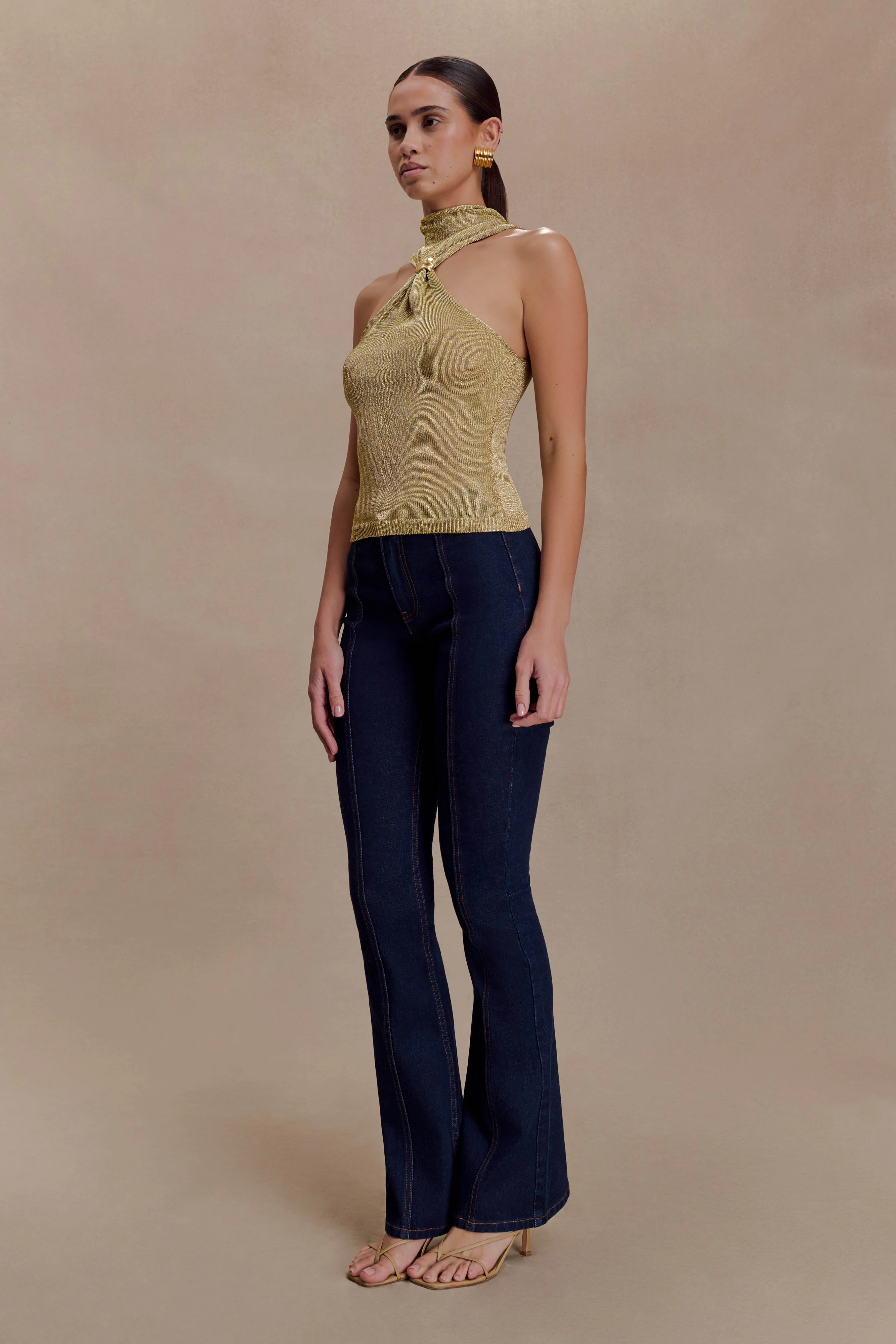 Nikki Lurex Top With Hardware - Gold - Image 8
