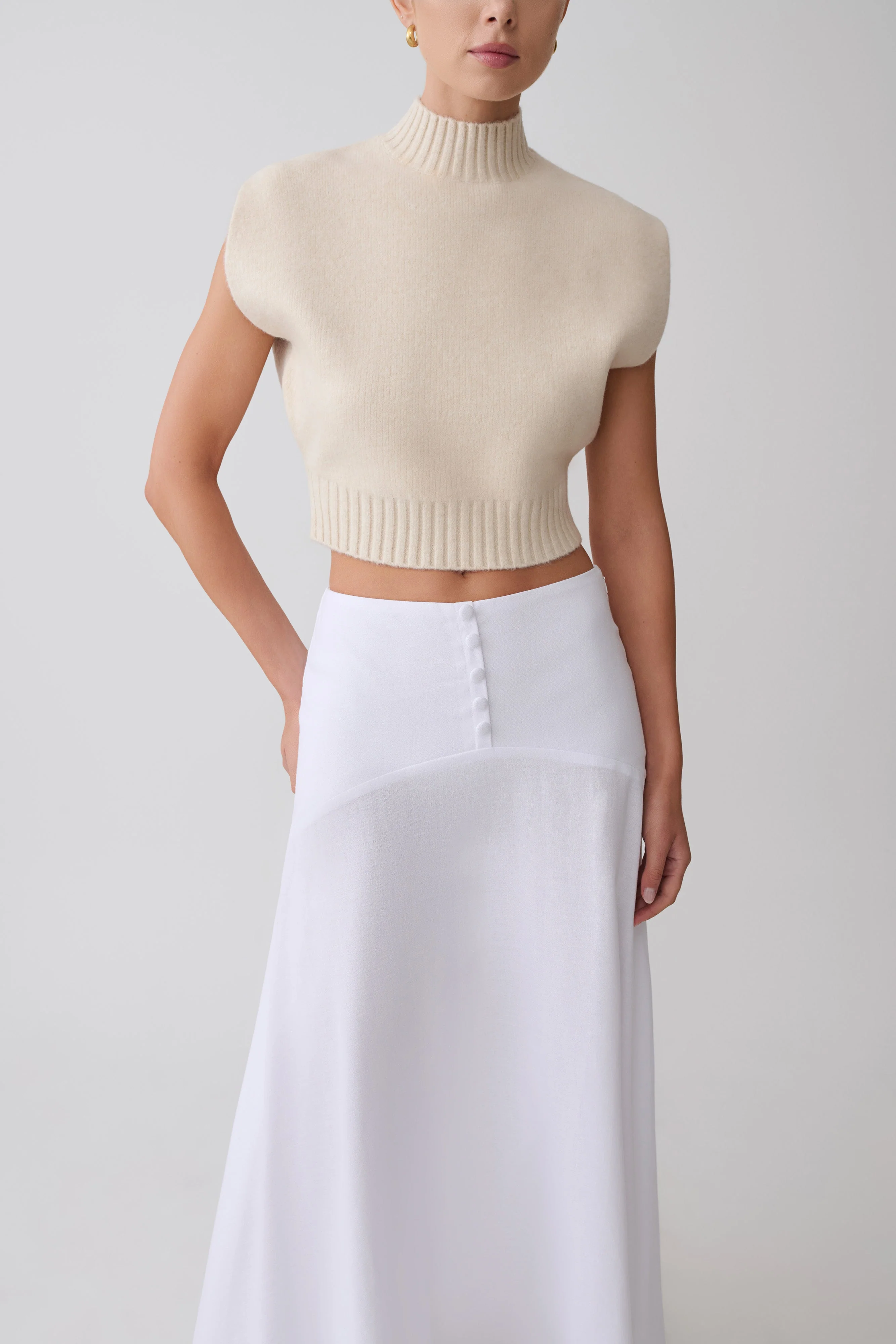 Niko Knit Oversized Top - Ivory - Image 9