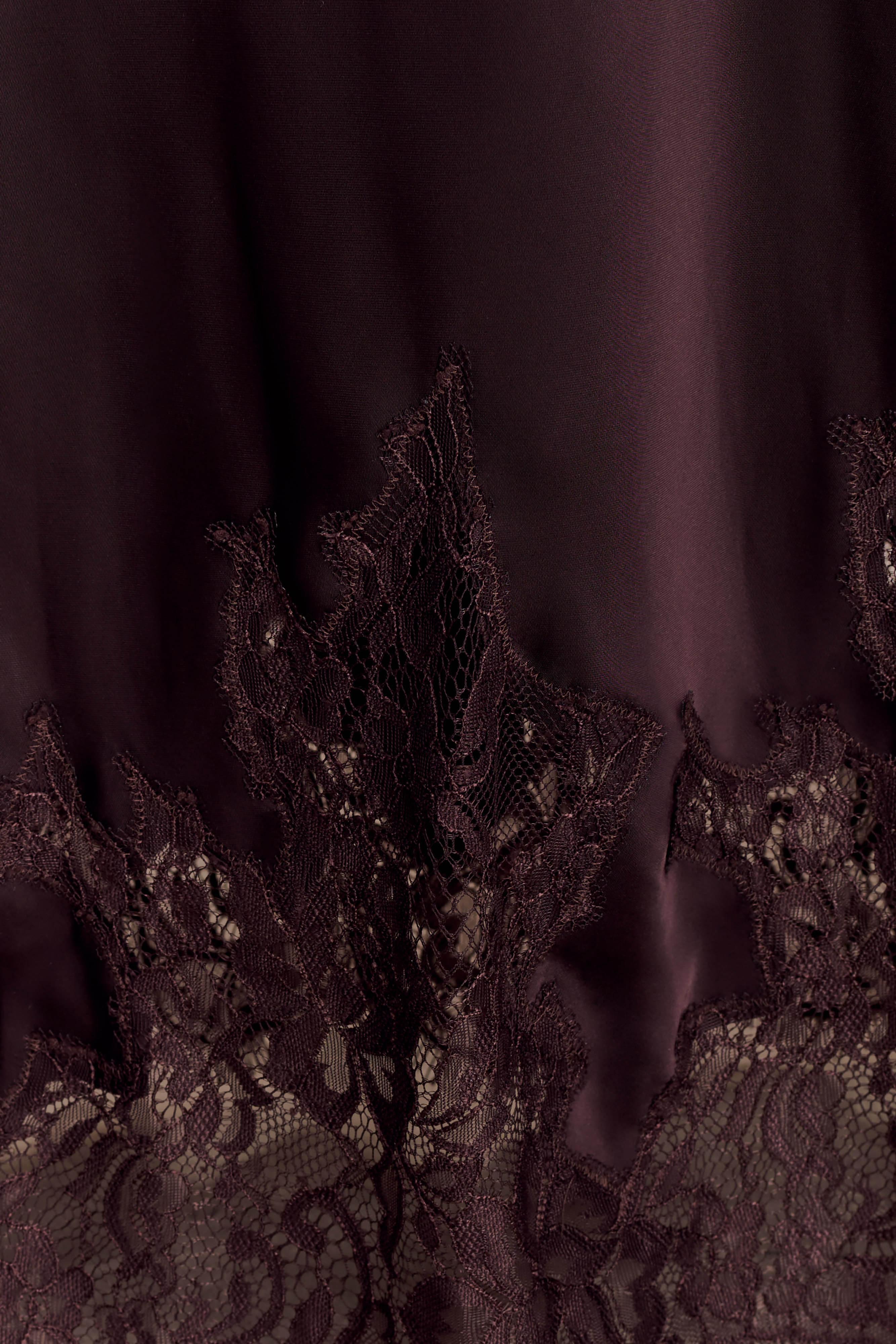 Nina Satin And Lace Camisole - Chocolate - Image 6
