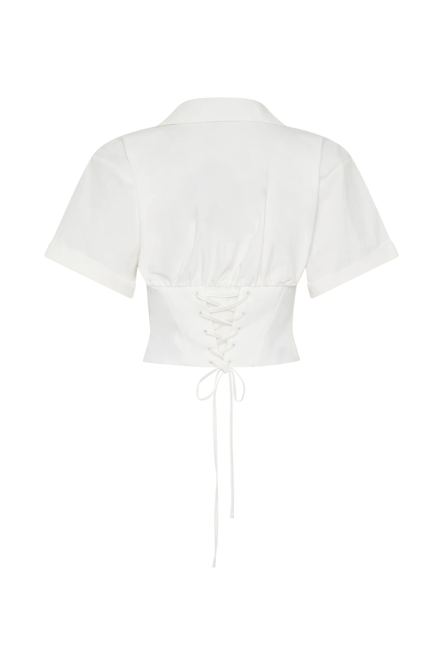 Noelia Tie Back Short Sleeve Shirt - White - Image 11