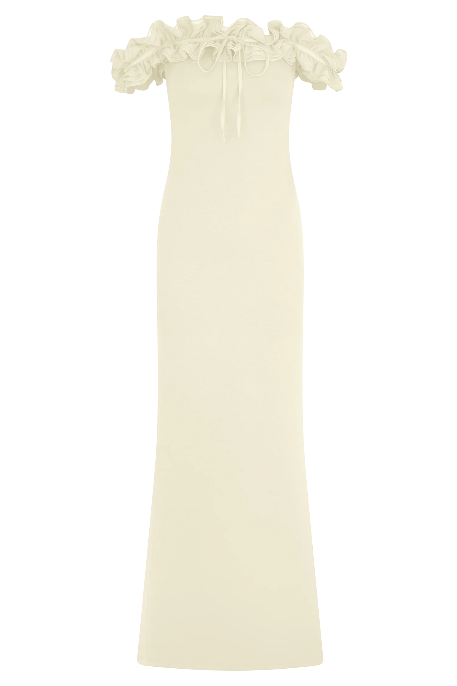 Nova Ruffle Off Shoulder Maxi Dress - Ivory - Image 8