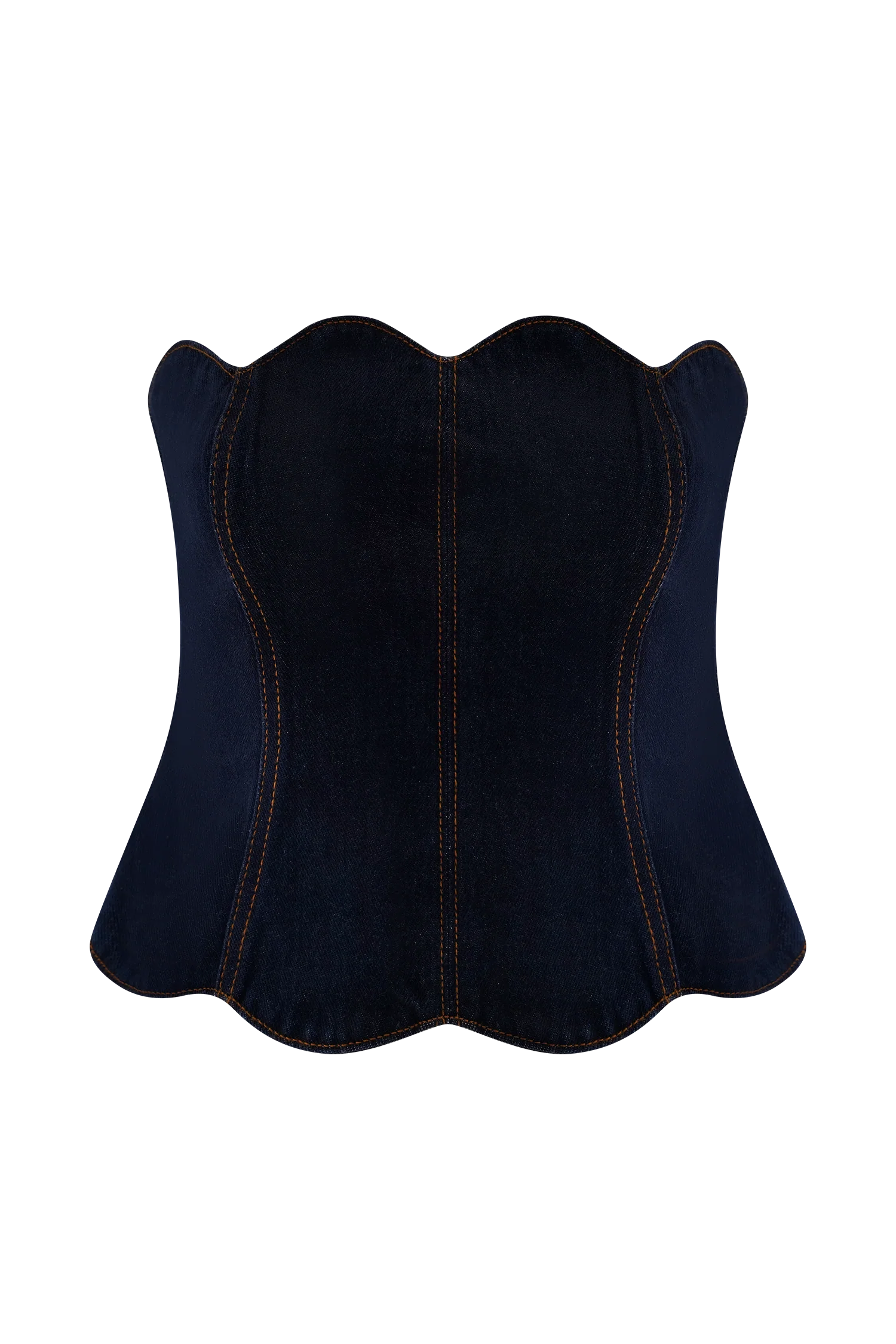 Oakley Strapless Scallop Denim Top - Indigo Blue - Image 5