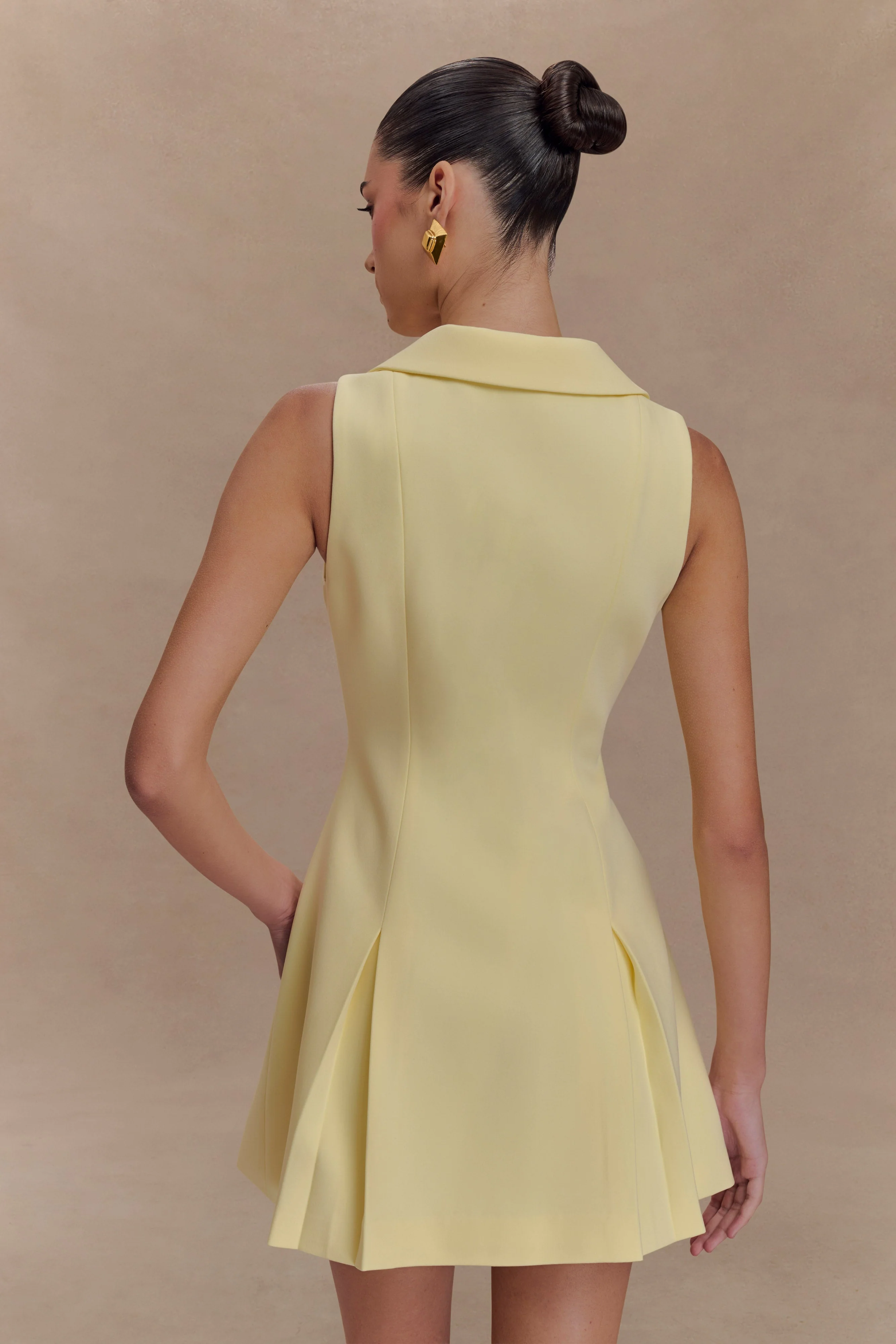Oli Sleeveless Mini Dress - Lemon - Image 2