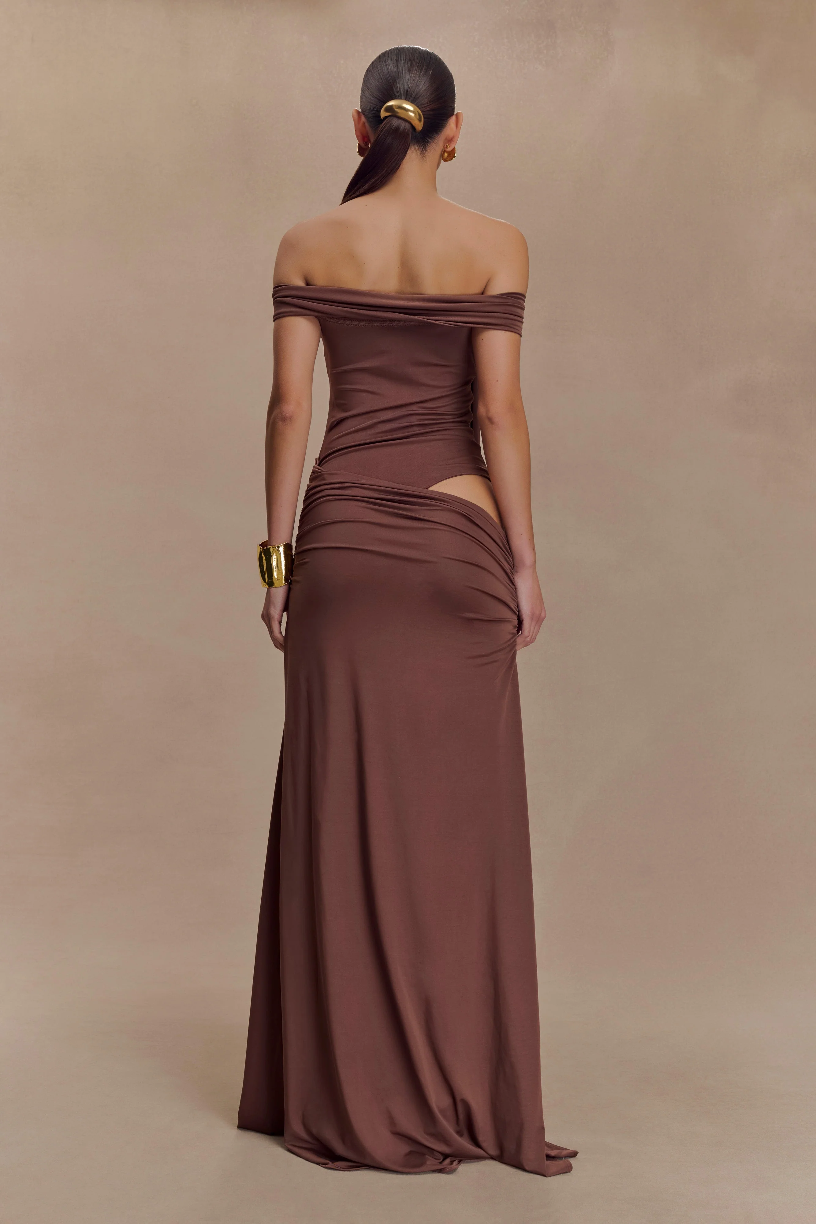 Oliver Slinky Maxi Dress - Chocolate - Image 2