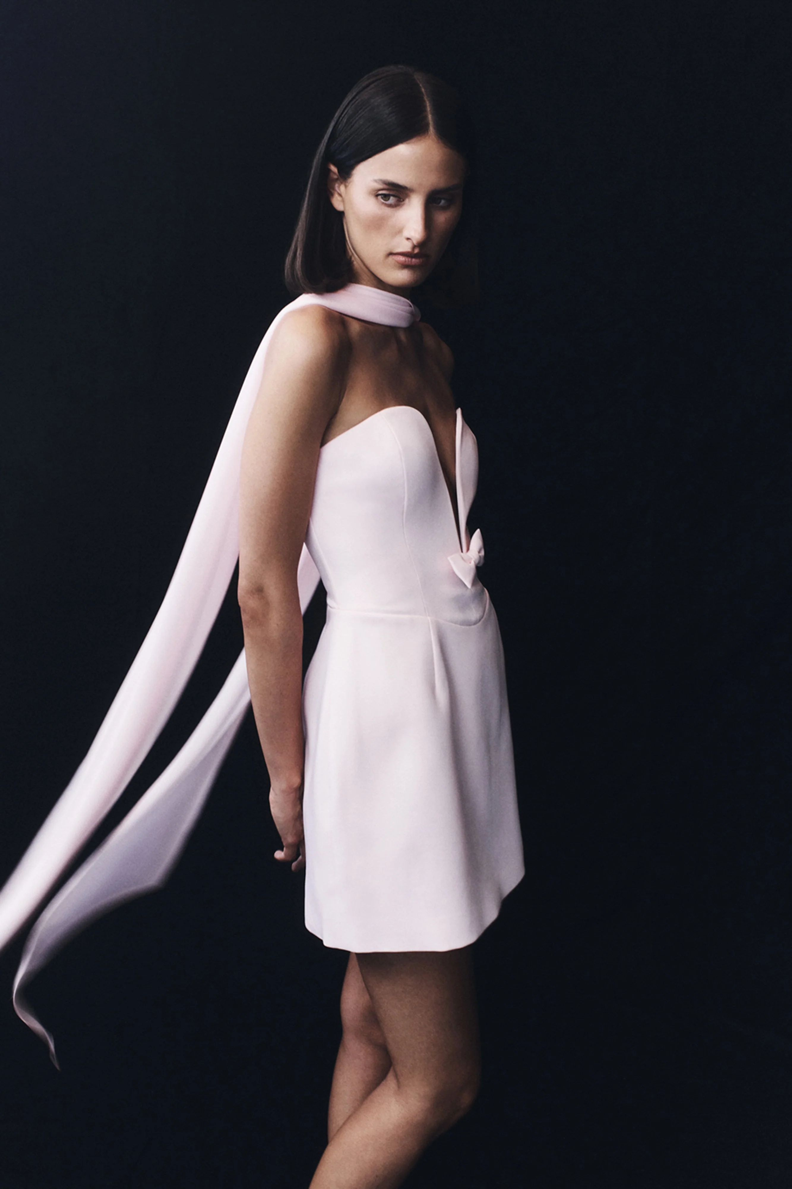 Orellia Strapless Suiting Mini Dress - Soft Pink - Image 13