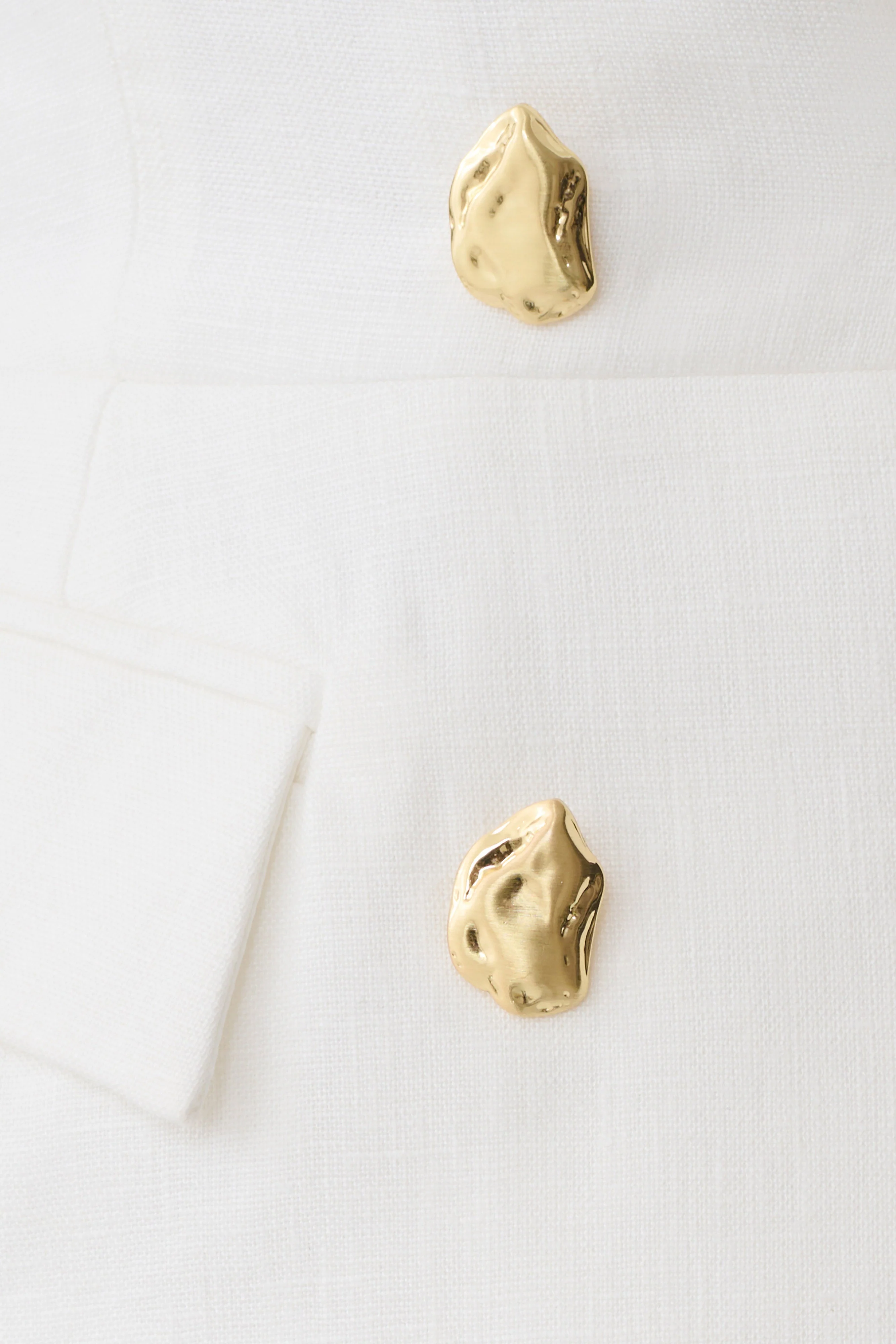 Oriana Linen Button Vest - White - Image 7
