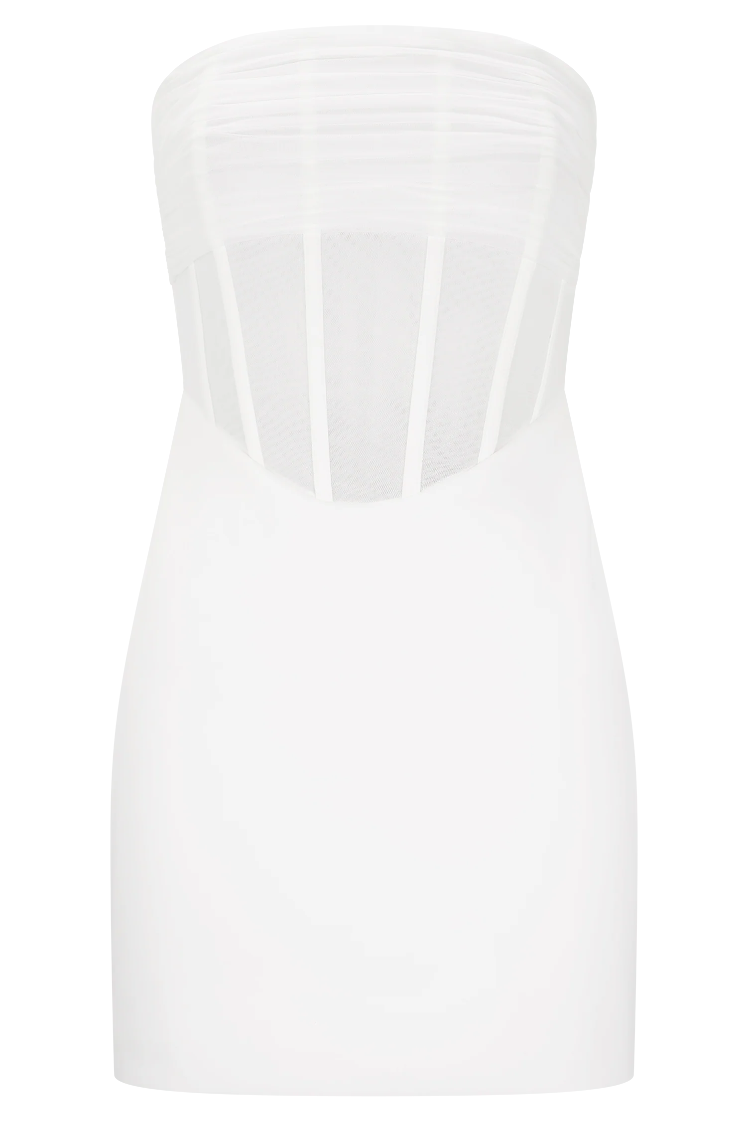 Palmer Mesh Corset Mini Dress - Ivory - Image 9