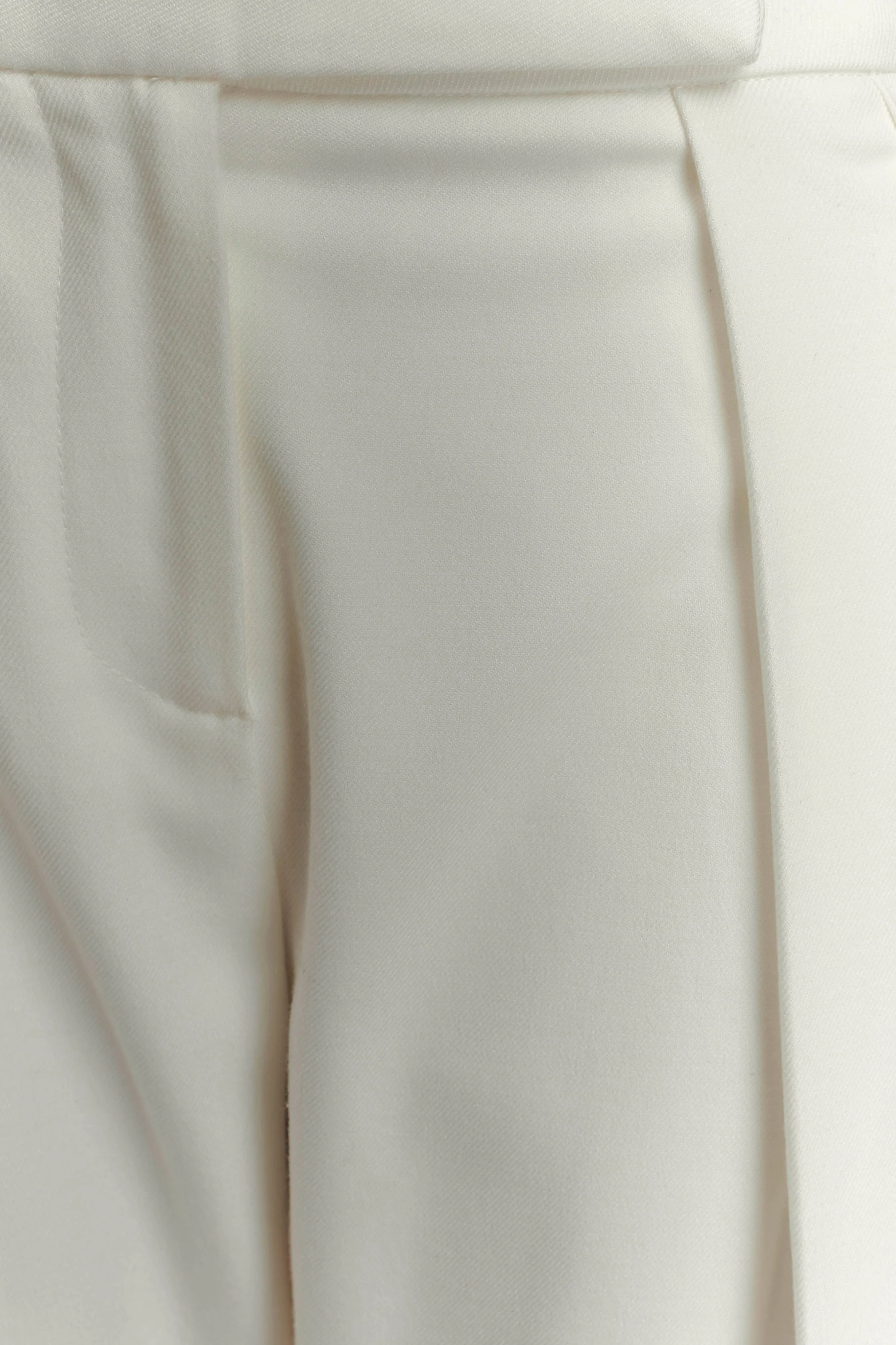 Penelope Pleated High Waisted Pants - Ivory - Image 7