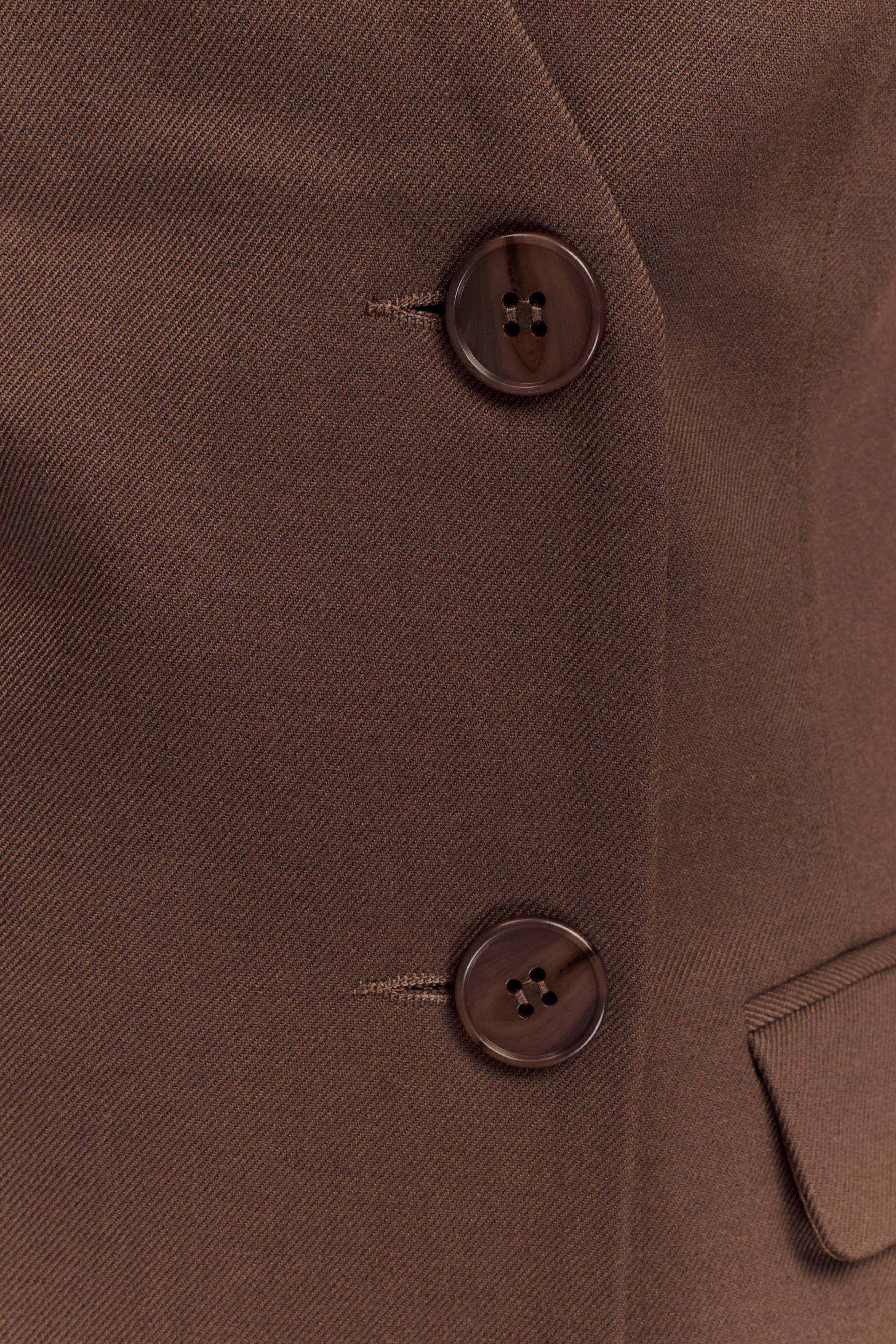 Penelope Suiting Sleeveless Blazer - Chocolate - Image 7