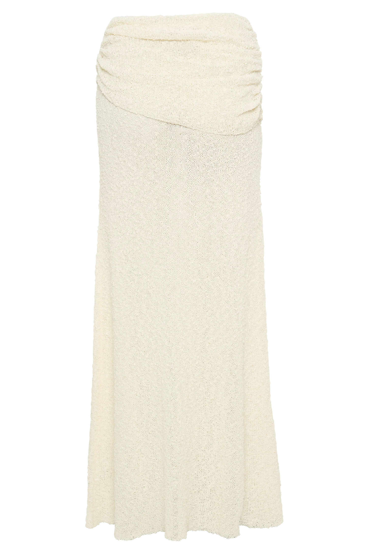 Petra Ruched Knit Maxi Skirt - Ivory - Image 11