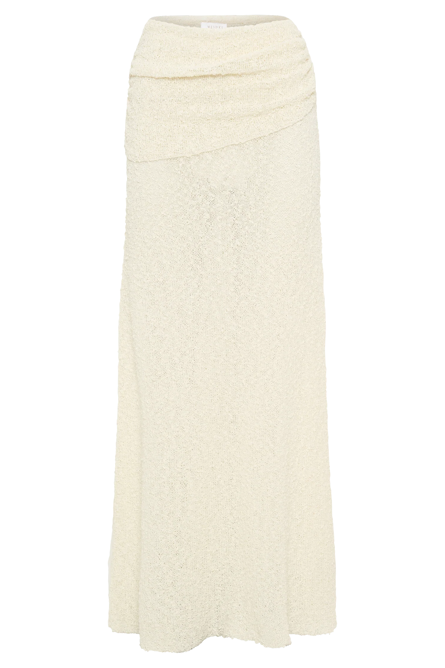 Petra Ruched Knit Maxi Skirt - Ivory - Image 12