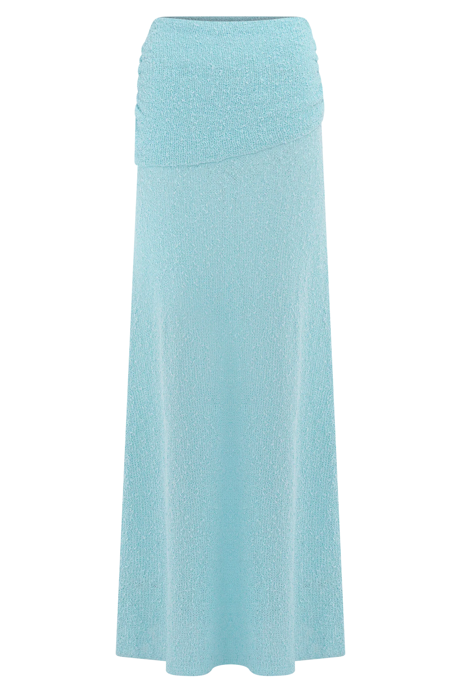 Petra Ruched Knit Maxi Skirt - Light Blue - Image 10
