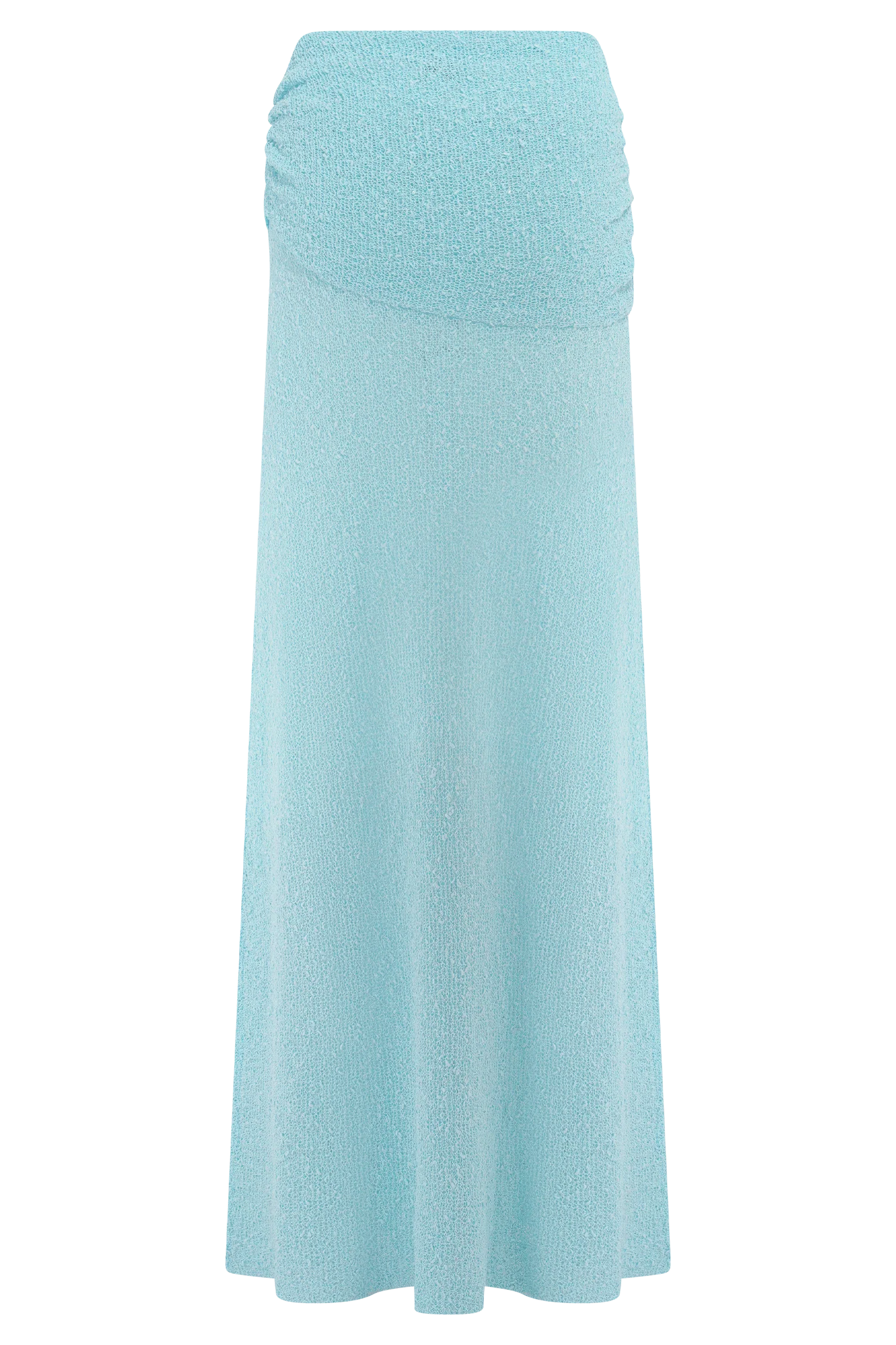 Petra Ruched Knit Maxi Skirt - Light Blue - Image 9