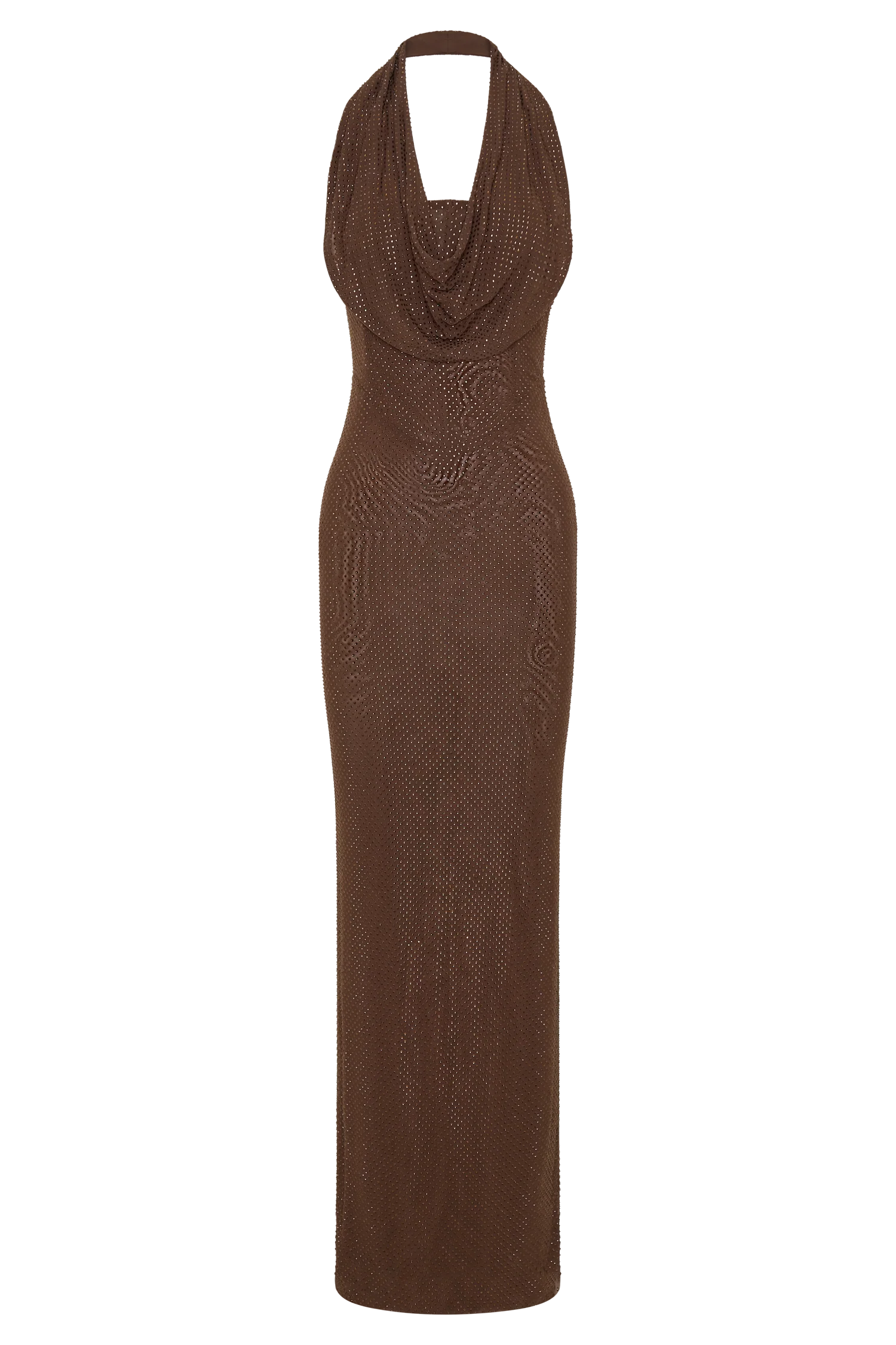 Phi Multi-Wear Cowl Diamante Maxi Dress - Chocolate - Image 12