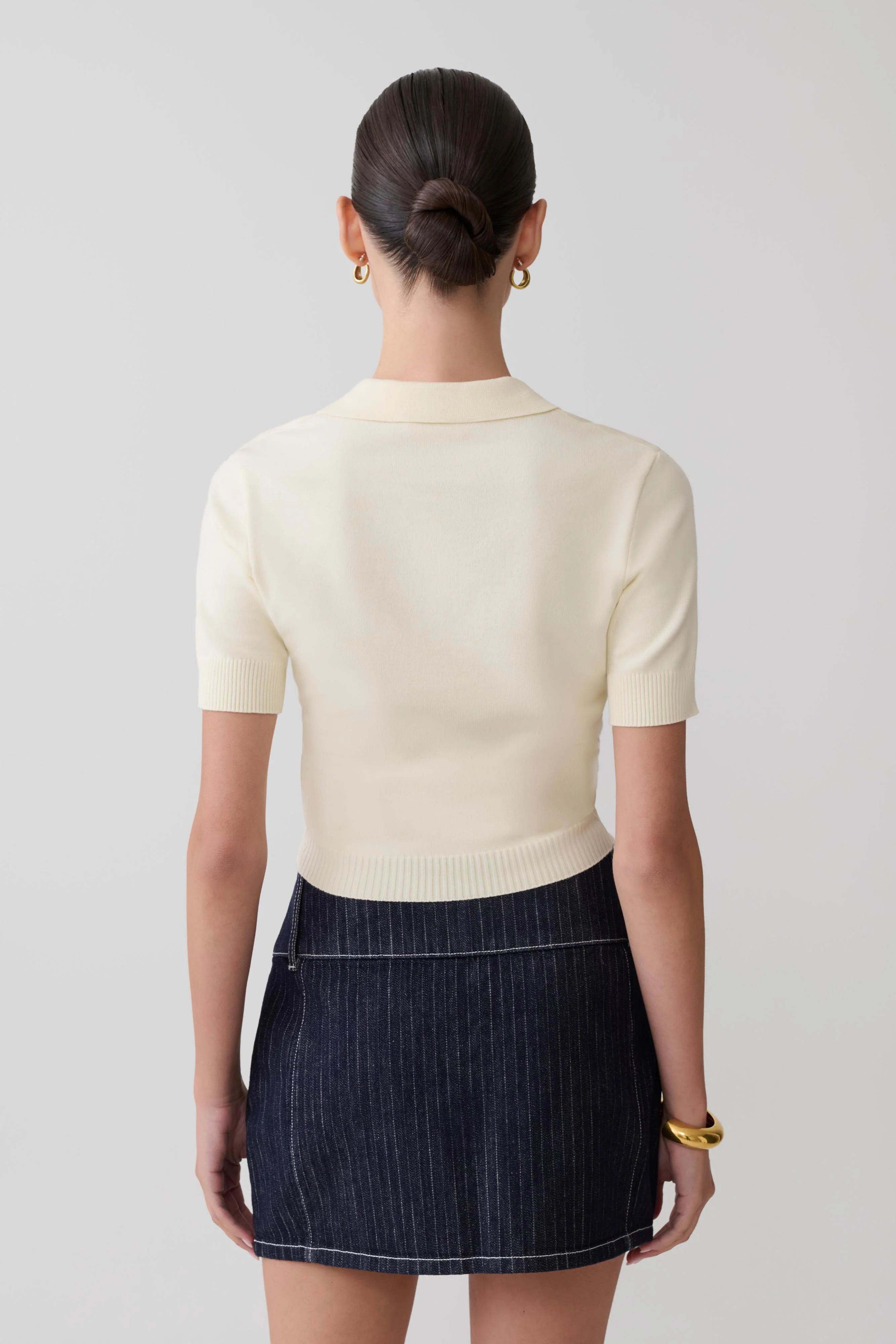 Philly Knit Button Up Top - Ivory - Image 8