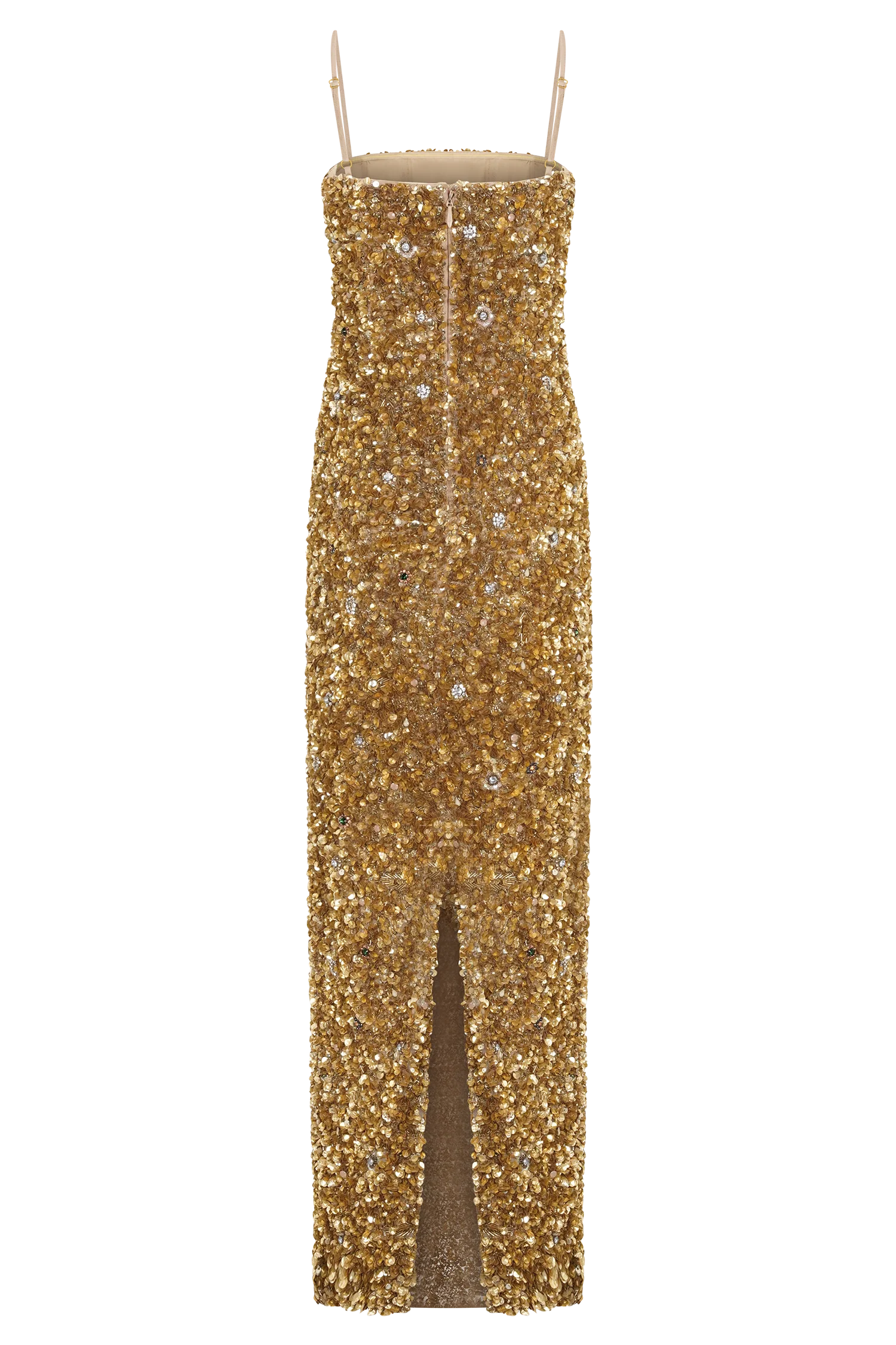 Porter Hand Beaded Midi Dress - Gold - Image 10