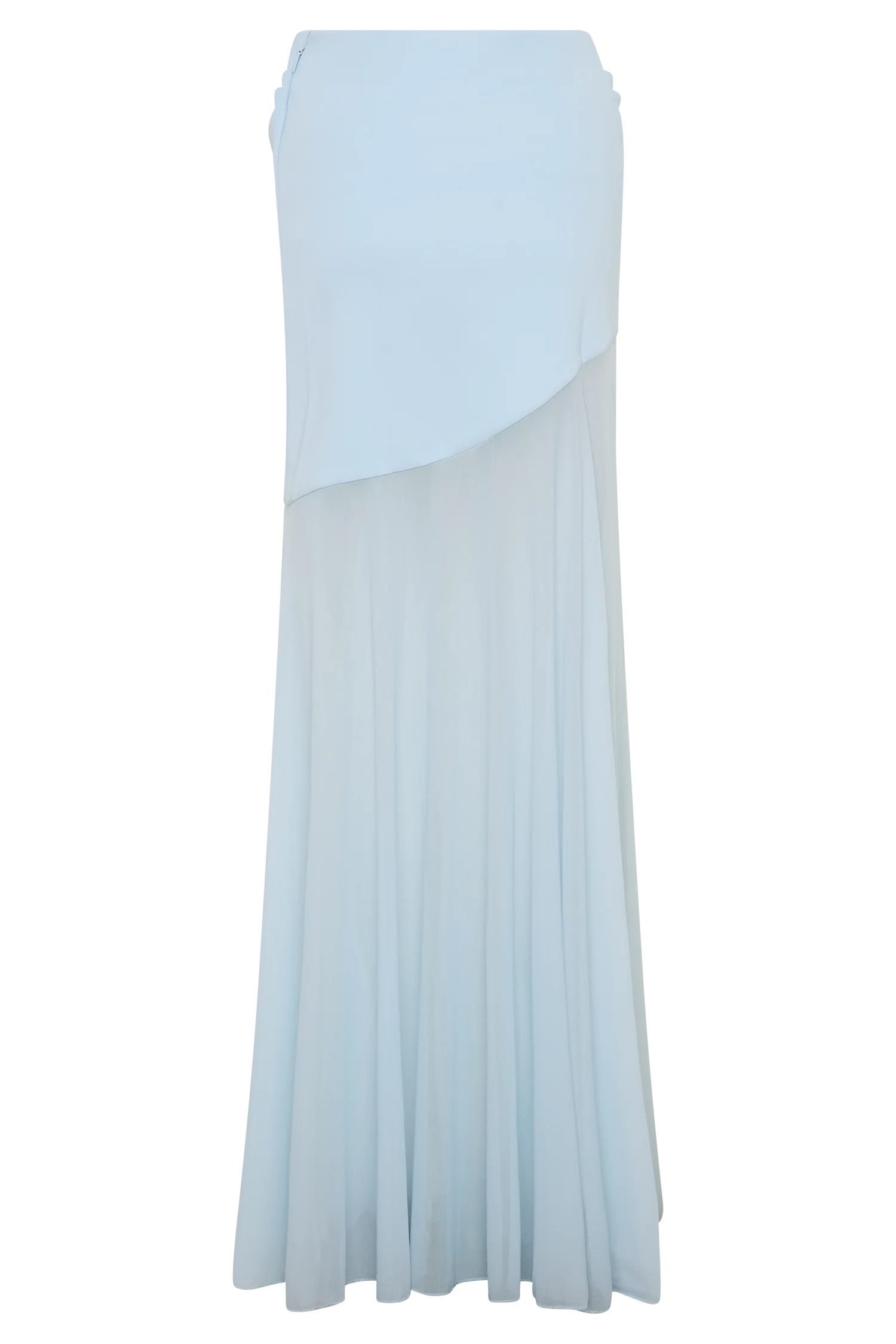 Portia Scuba And Mesh Maxi Skirt - Pale Blue - Image 8